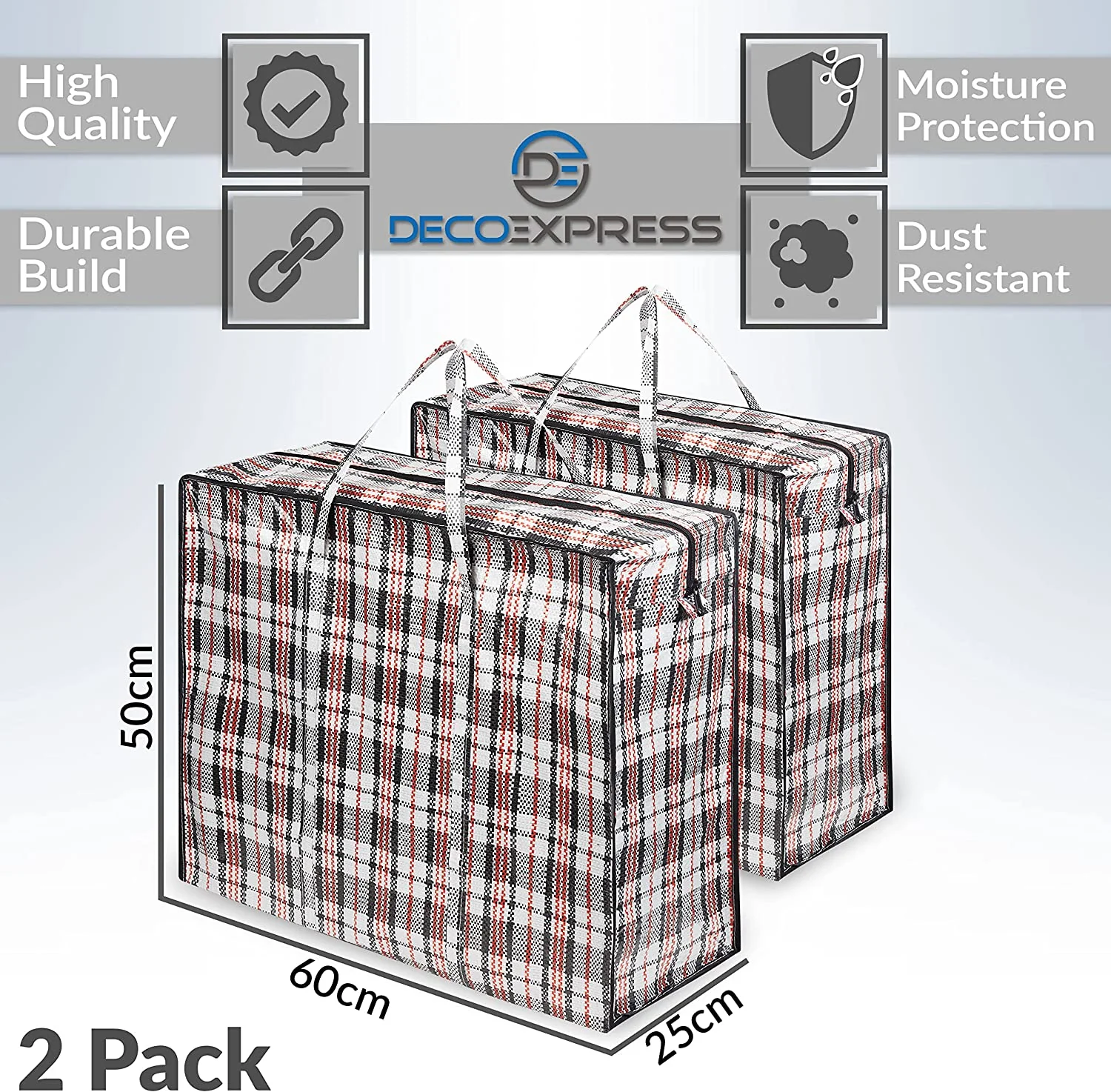 DECO EXPRESS Large Laundry Bags with Zip - 2 Pack Large Storage Bags - Image 3