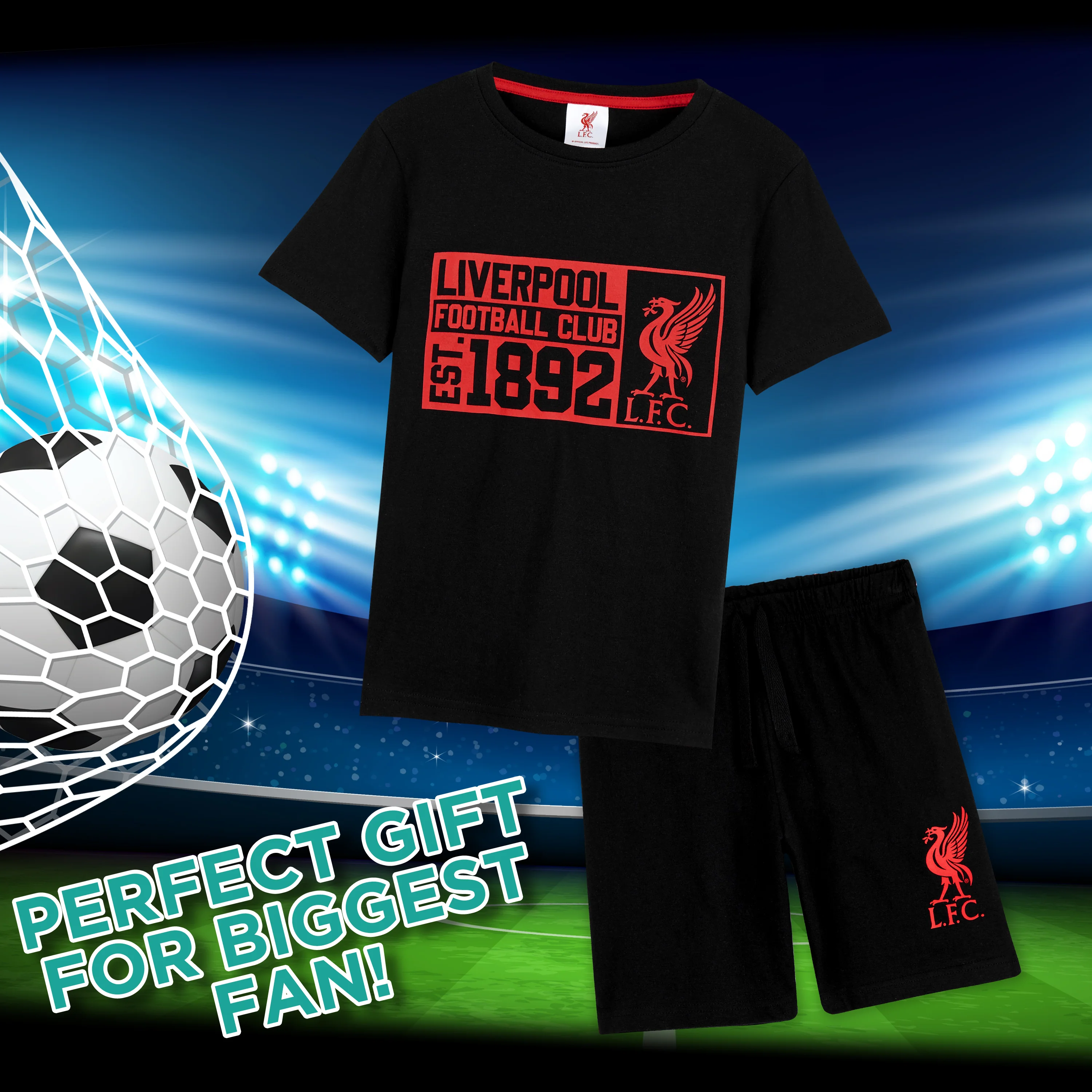 Liverpool F.C. Boys Pyjamas, Kids Sleep Shorts PJ Set, Football Gifts for Boys - Image 4