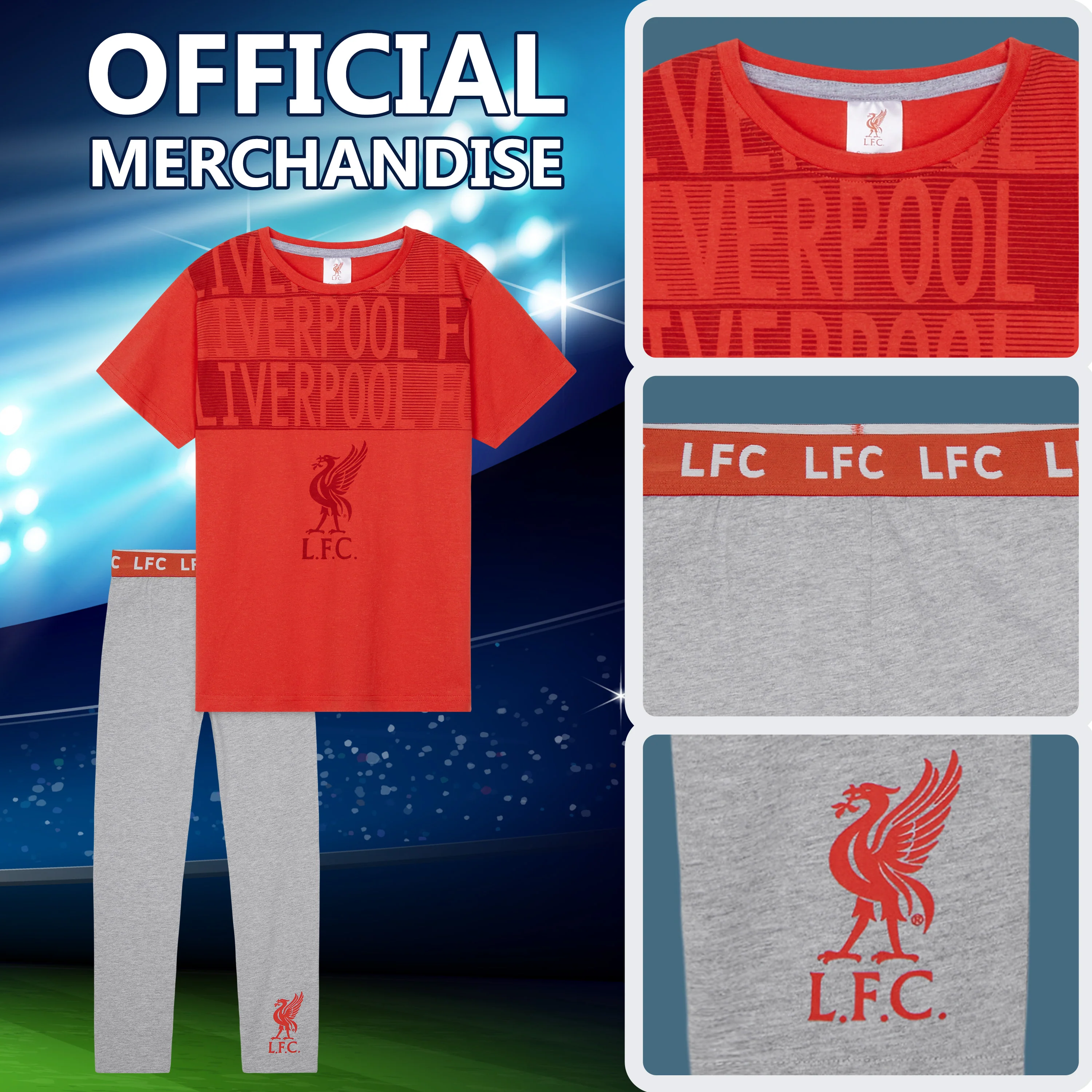Liverpool F.C. Boys Pyjamas Set Nightwear, PJs for Kids - Image 5