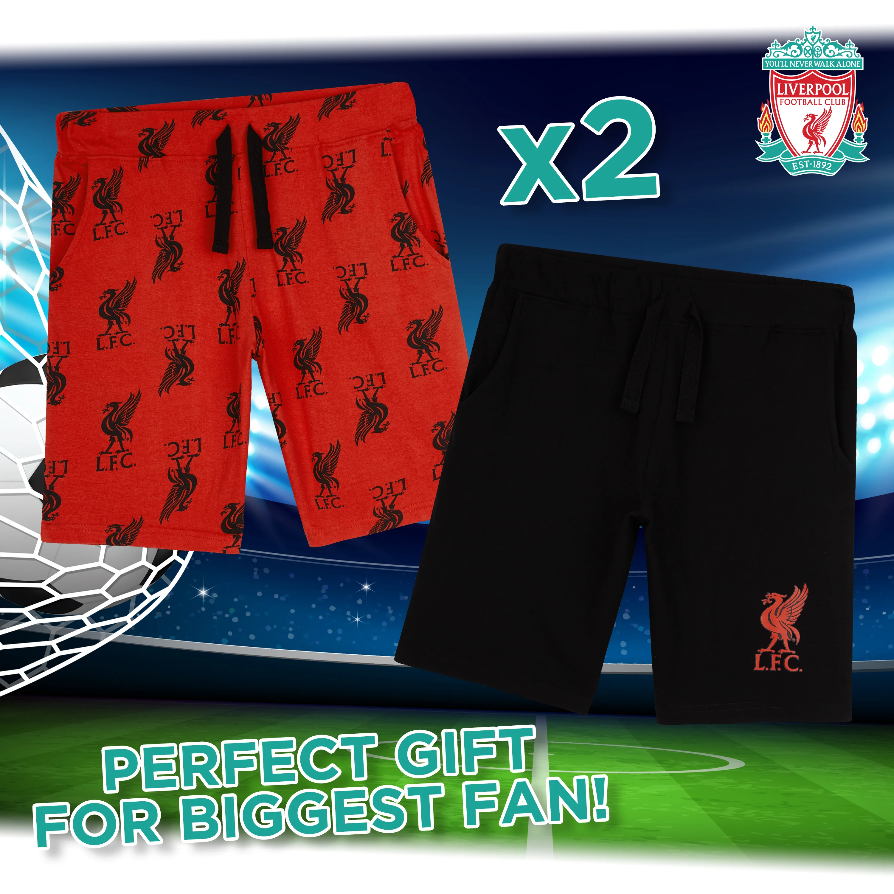 Liverpool F.C. Boys Shorts, Casual Cotton Jogger Shorts, Official Merchandise - Image 4