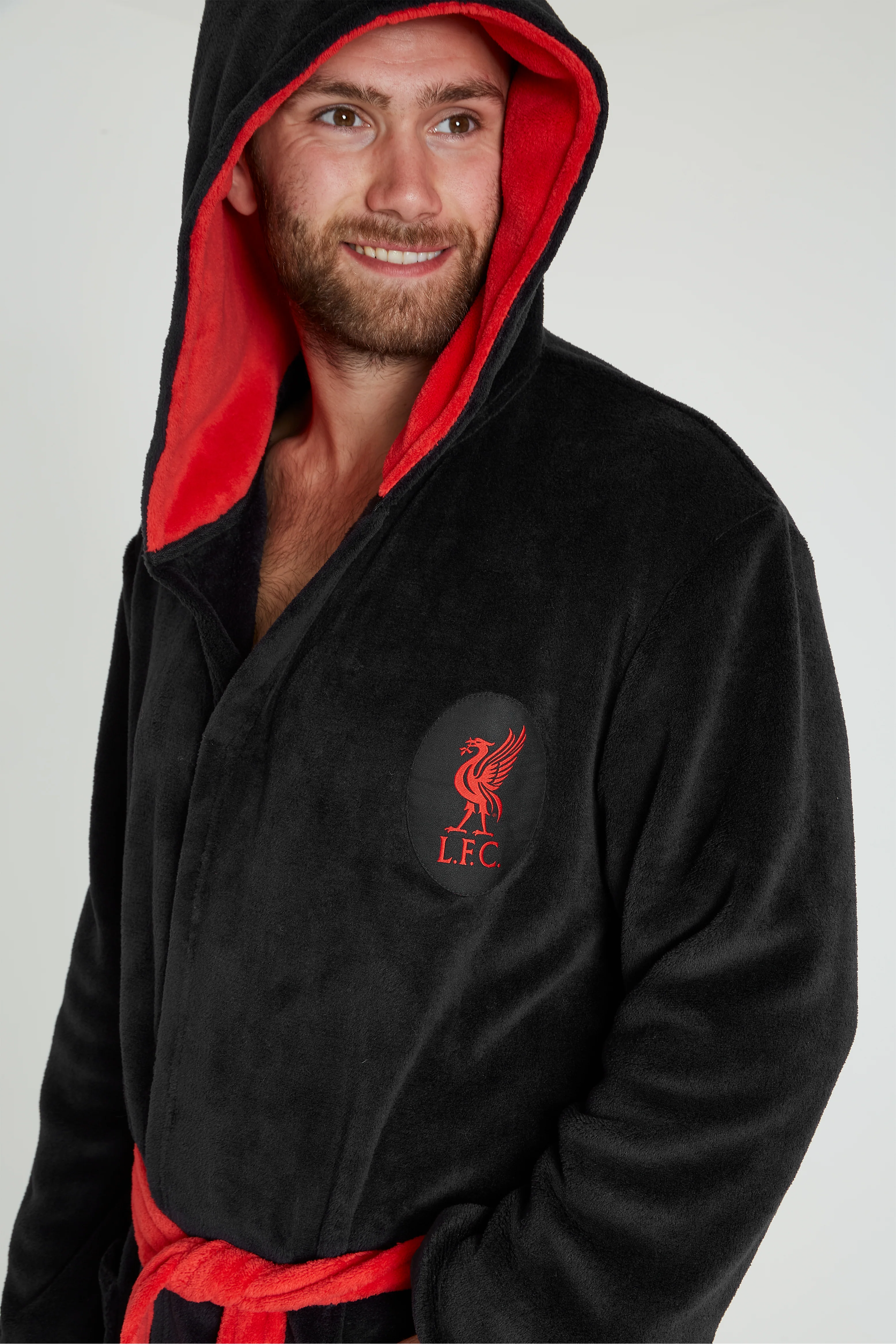 Liverpool F.C. Dressing Gown for Men, Mens Fleece Hooded Robe, Football Gifts - Image 3