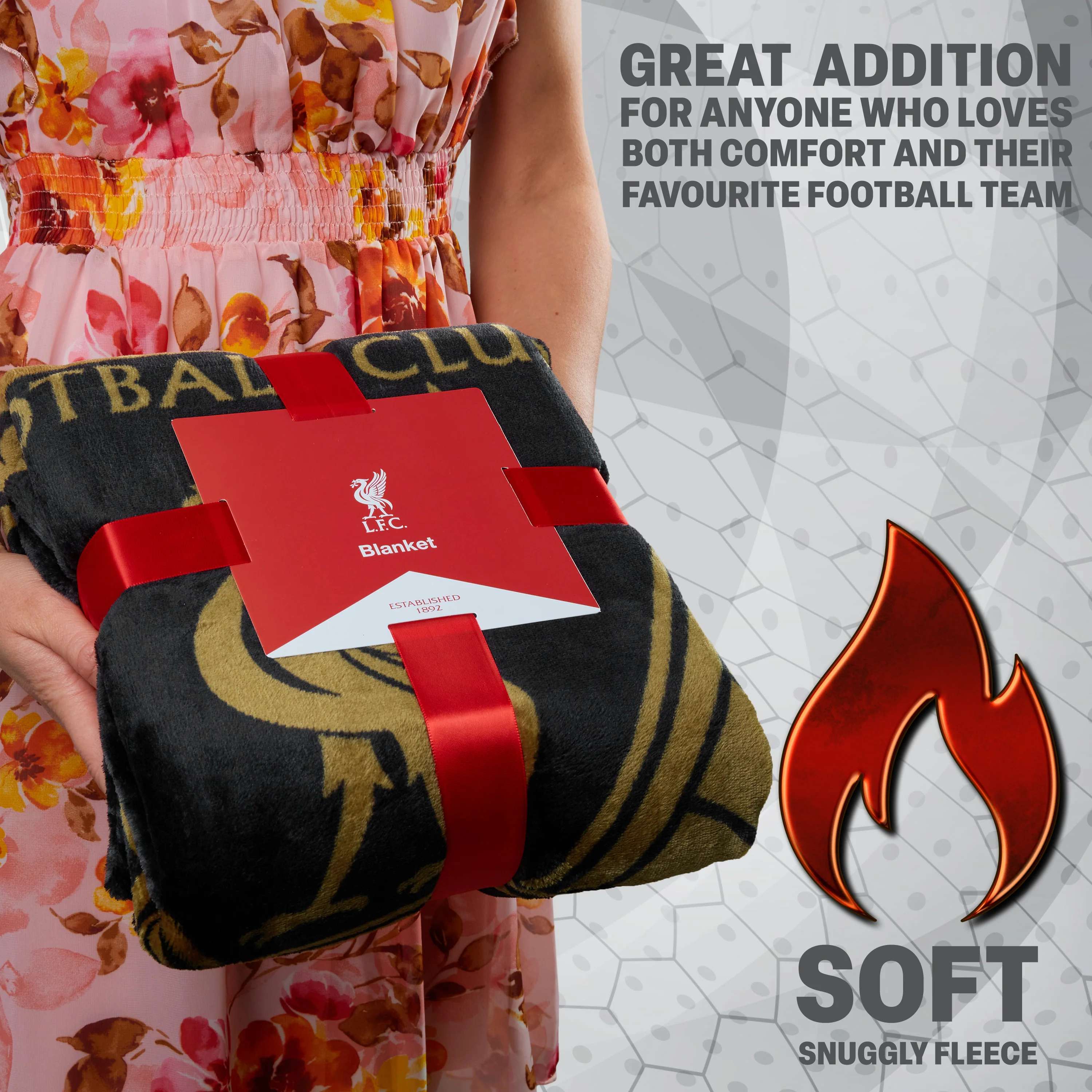 Liverpool F.C. Fleece Bed Blanket Soft Bed Throw 125 x 150cm Liverpool Gifts (Black) - Image 4
