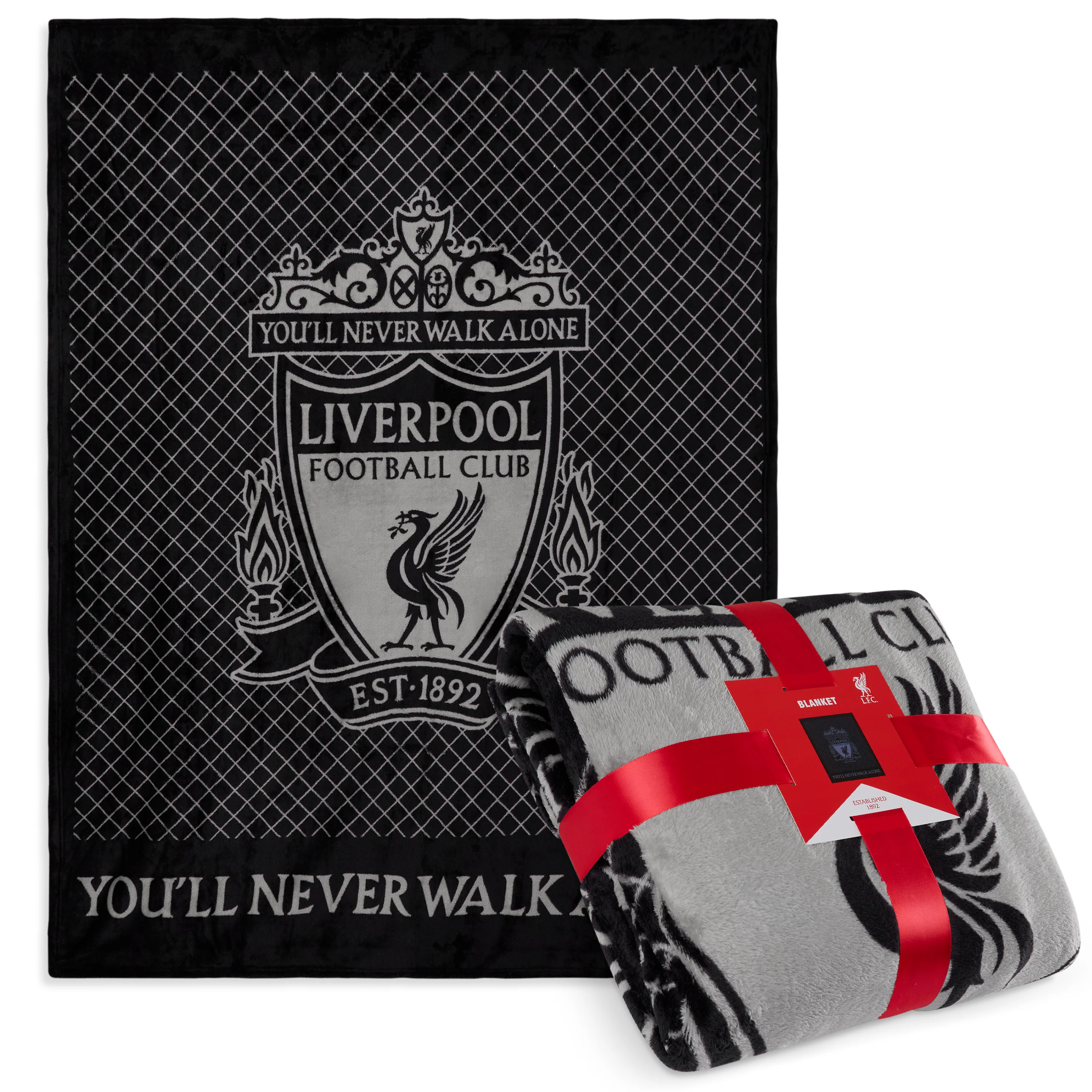 Liverpool F.C. Fleece Blanket Throw - Black