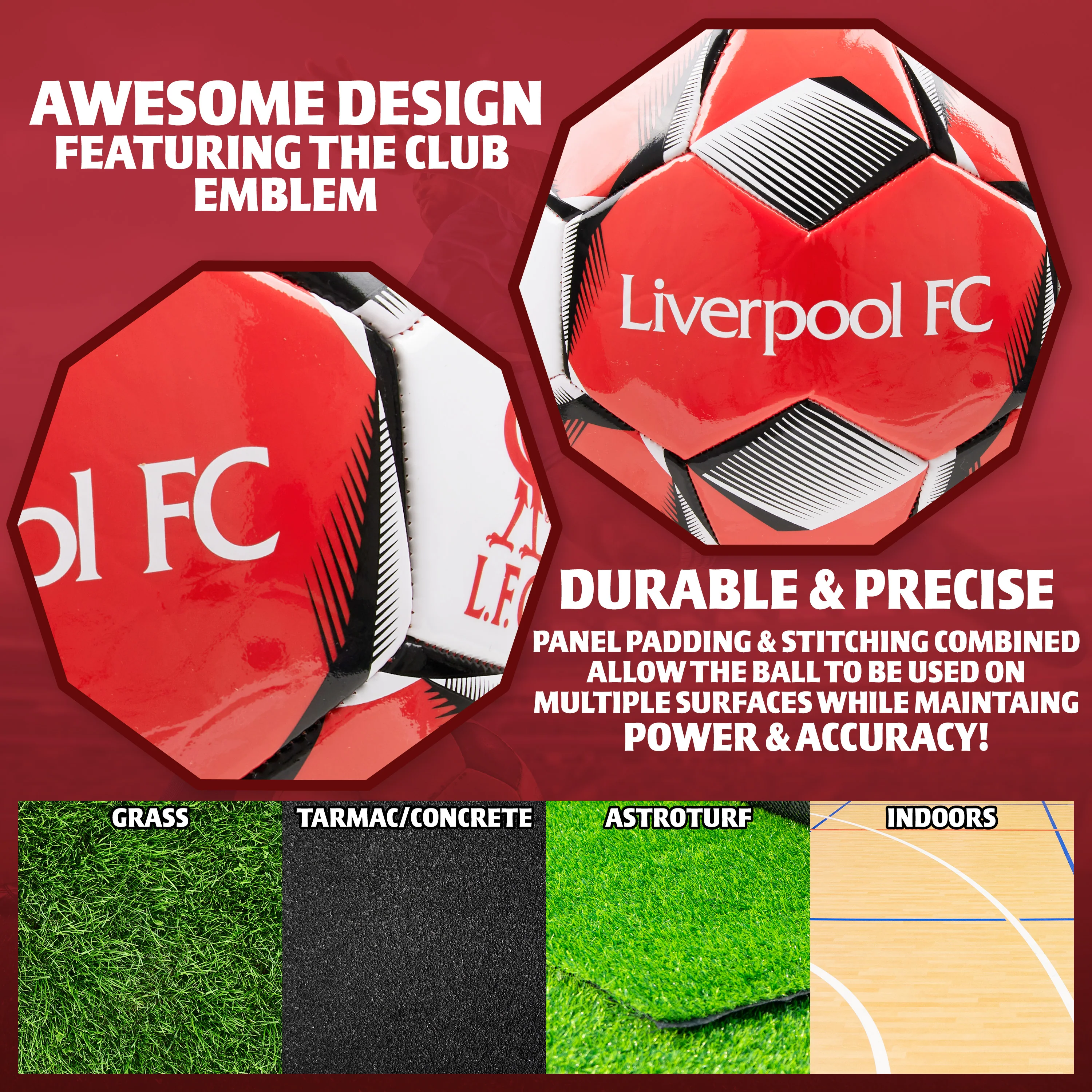Liverpool F.C. Football Soccer Ball for Adults & Teenagers - Size 4 - Image 5