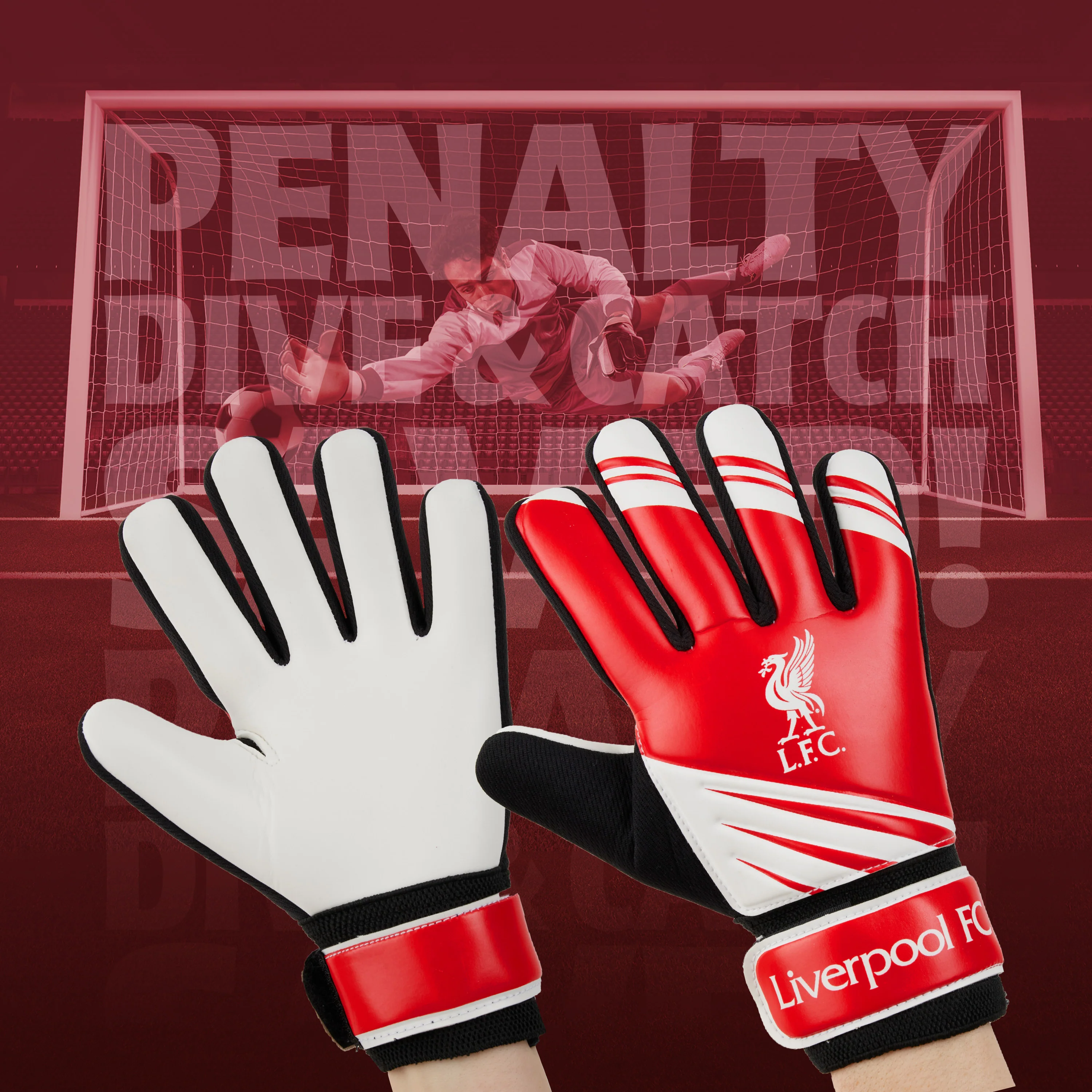 Liverpool F.C. Goalkeeper Gloves for Kids Teenagers - Non Slip Padded Palms Size 7 - Image 3