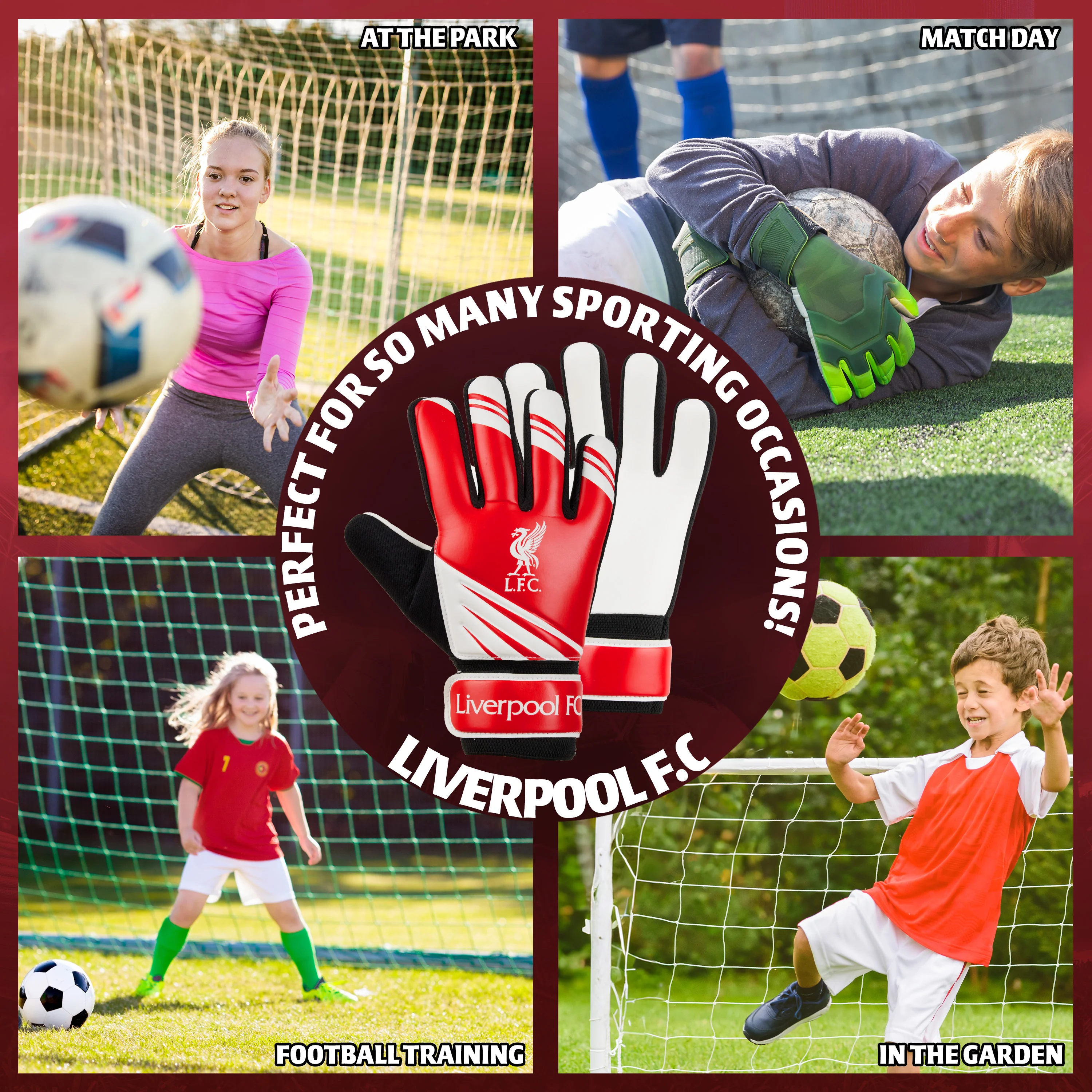 Liverpool F.C. Goalkeeper Gloves for Kids Teenagers - Non Slip Padded Palms Size 7 - Image 4