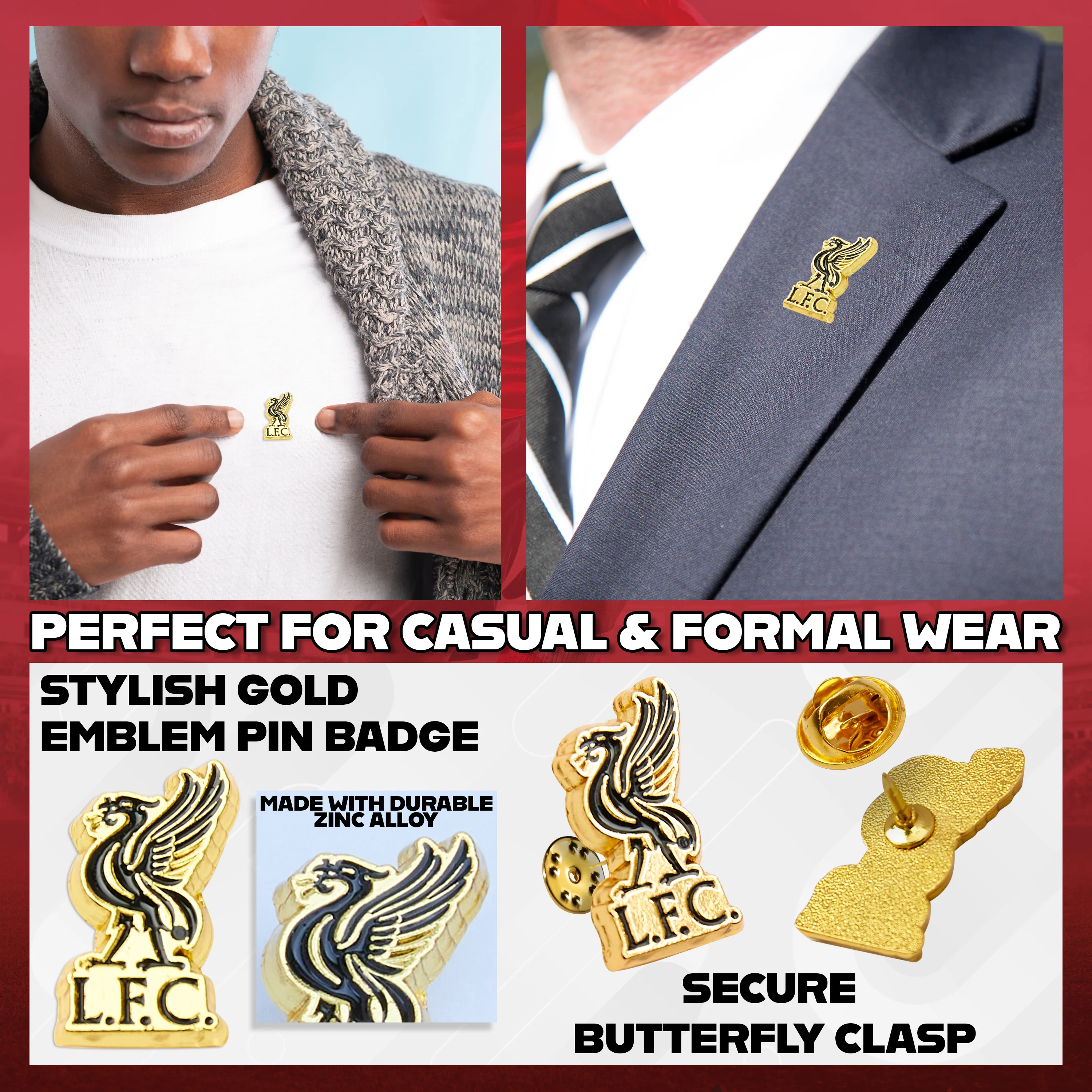 Liverpool F.C. Keyring and Pin Badge Gift Set, Supporters Gear - Liverpool Gifts - Image 4