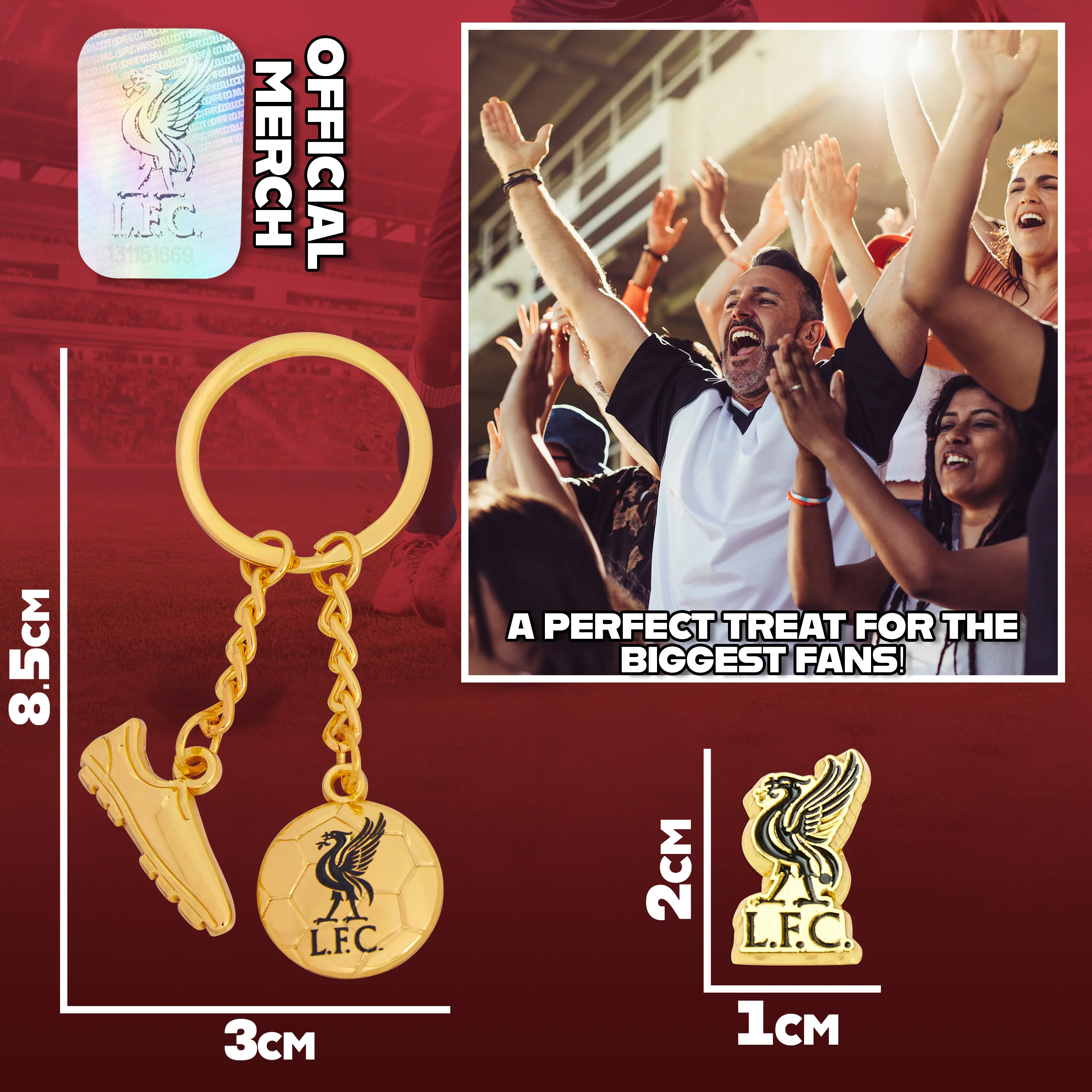 Liverpool F.C. Keyring and Pin Badge Gift Set, Supporters Gear - Liverpool Gifts - Image 6