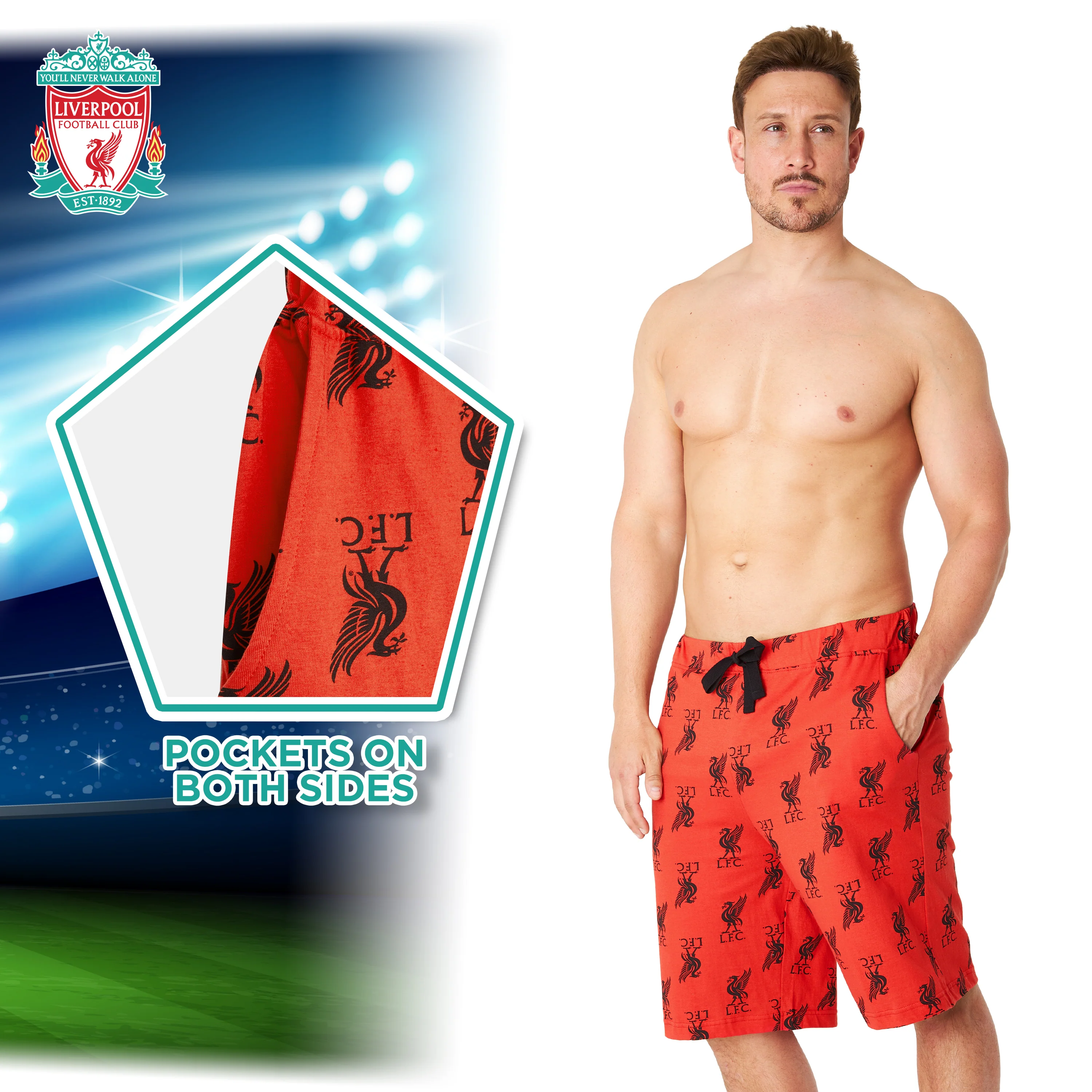 Liverpool F.C. Mens Shorts, Football Club Gifts For Men - Image 5