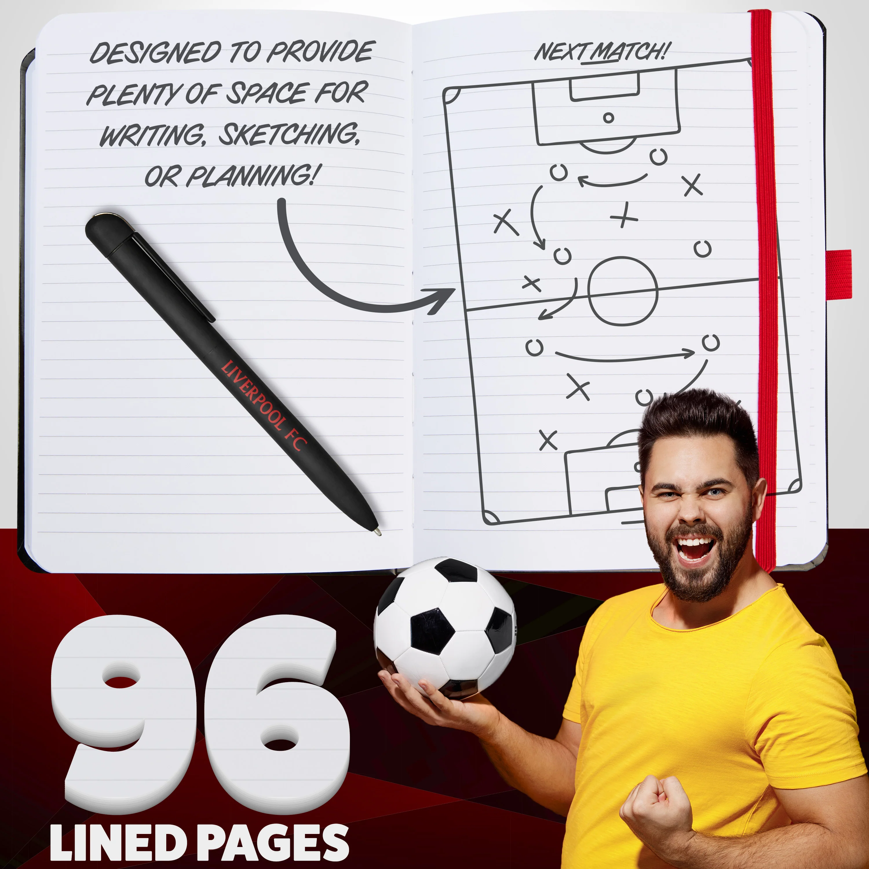 Liverpool F.C. Supporters' Gear Stationery Set A4 Notebook & Pen - LFC Gifts - Image 3
