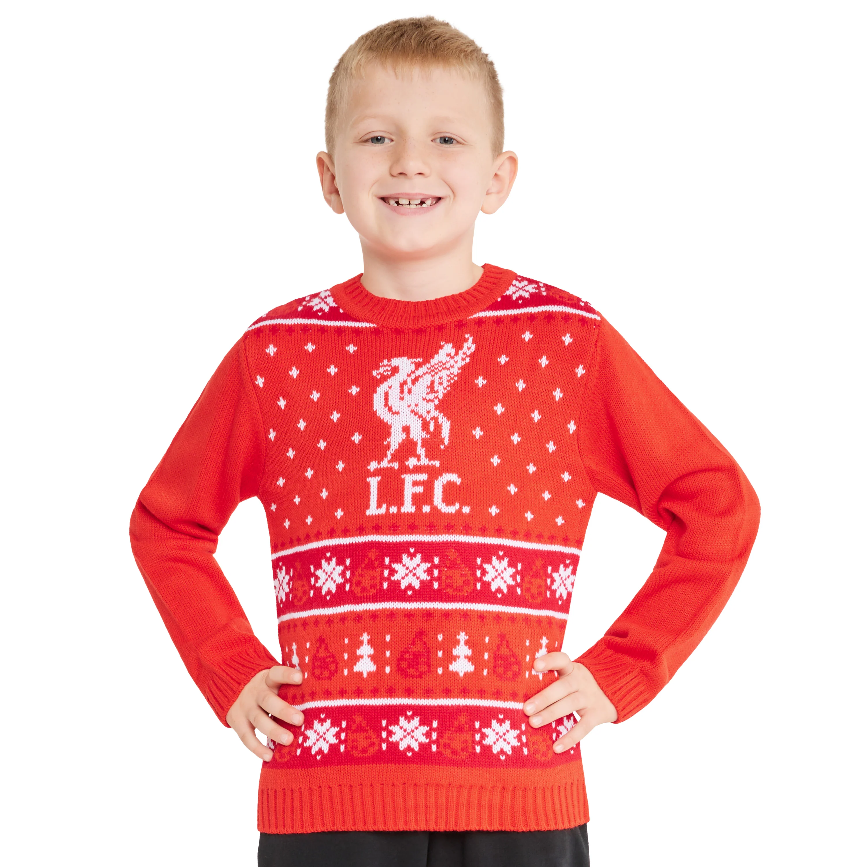 Liverpool FC Christmas Jumper Kids Teenagers Warm Cosy Football Xmas Jumper