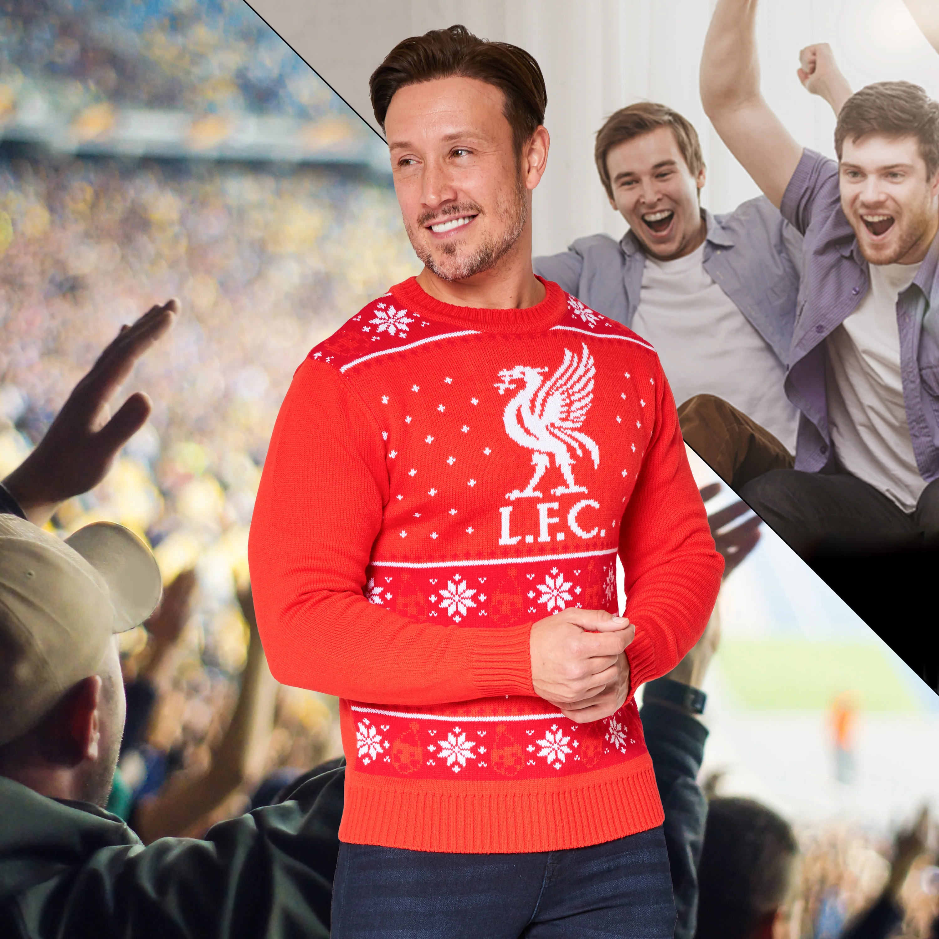 Liverpool FC Christmas Jumpers for Men Teenagers Warm Cosy Football Xmas Jumper - Image 3