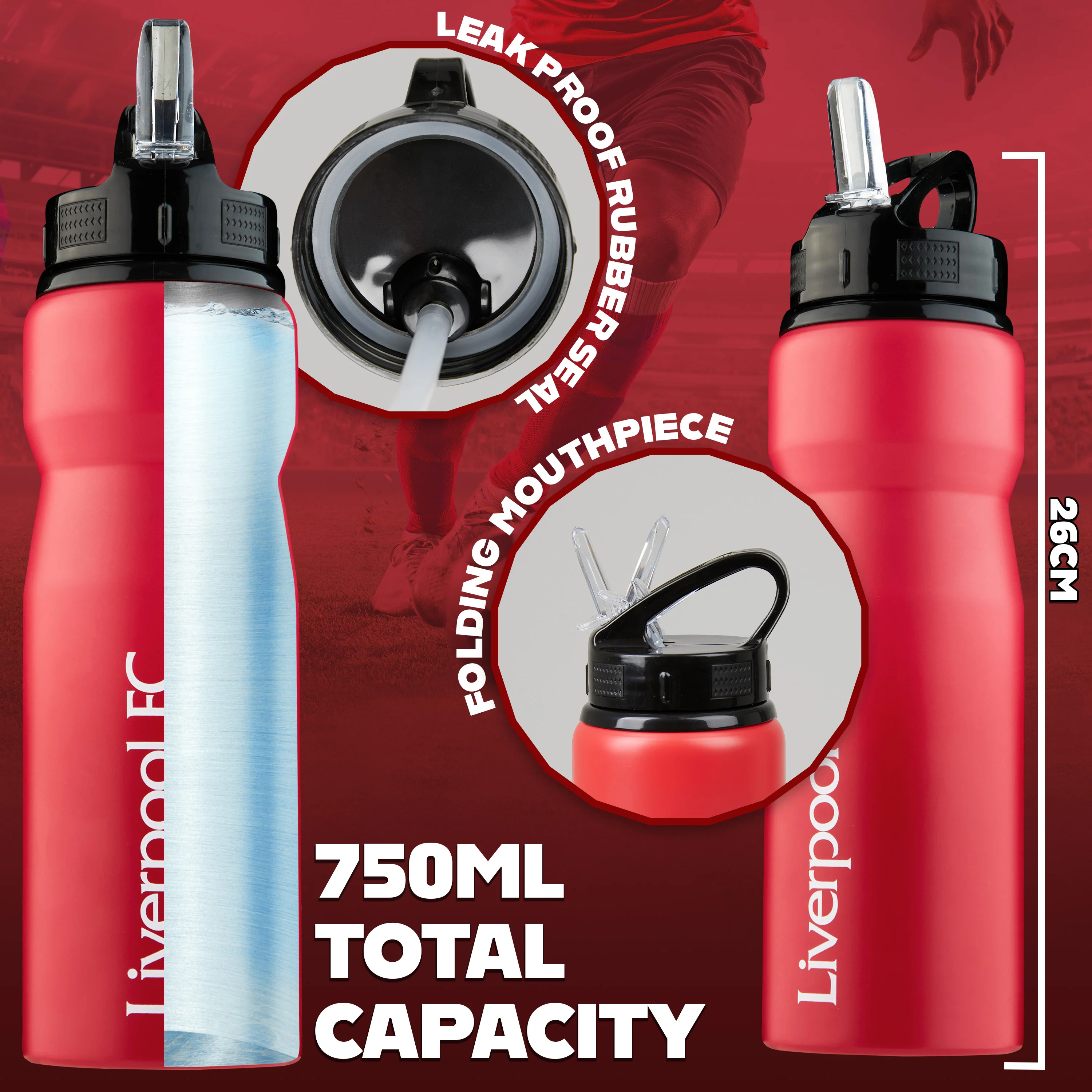 Liverpool FC Water Bottle with Straw - Metal Water Bottle for Football Fans Sports Work School Gym Liverpool Gifts for Men - Image 6