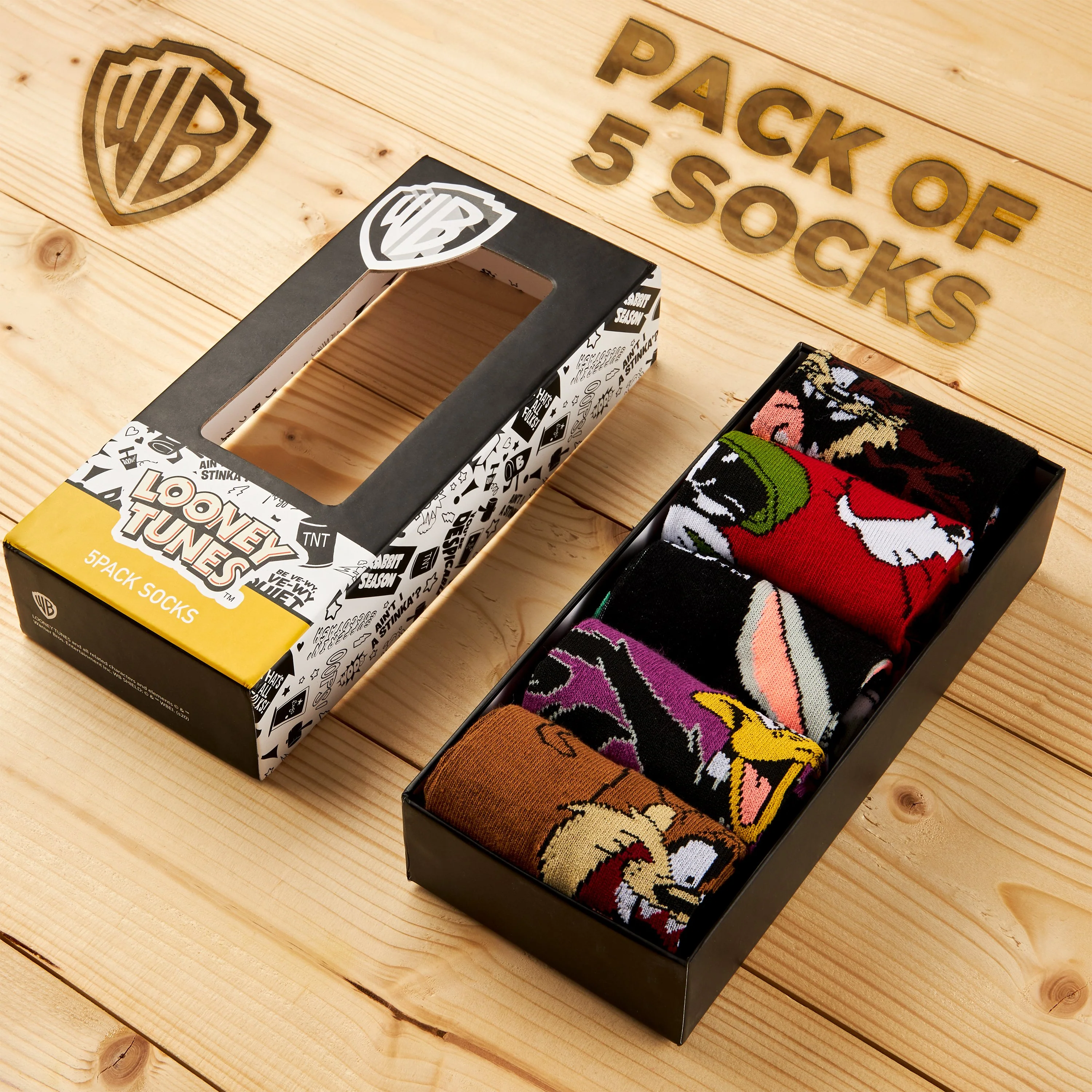 LOONEY TUNES Mens Socks Pack of 5 Crew Socks for Men Teenagers Soft Breathable Work Sports Casual Size 6-10 Mens Gifts - Image 2