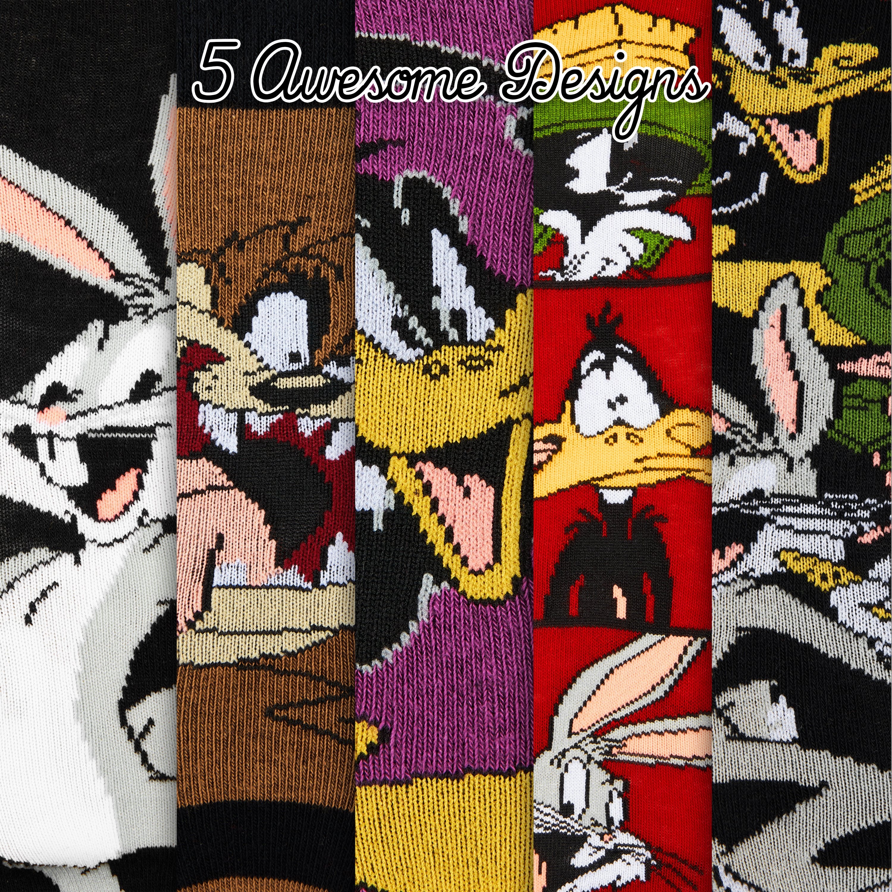 LOONEY TUNES Mens Socks Pack of 5 Crew Socks for Men Teenagers Soft Breathable Work Sports Casual Size 6-10 Mens Gifts - Image 7