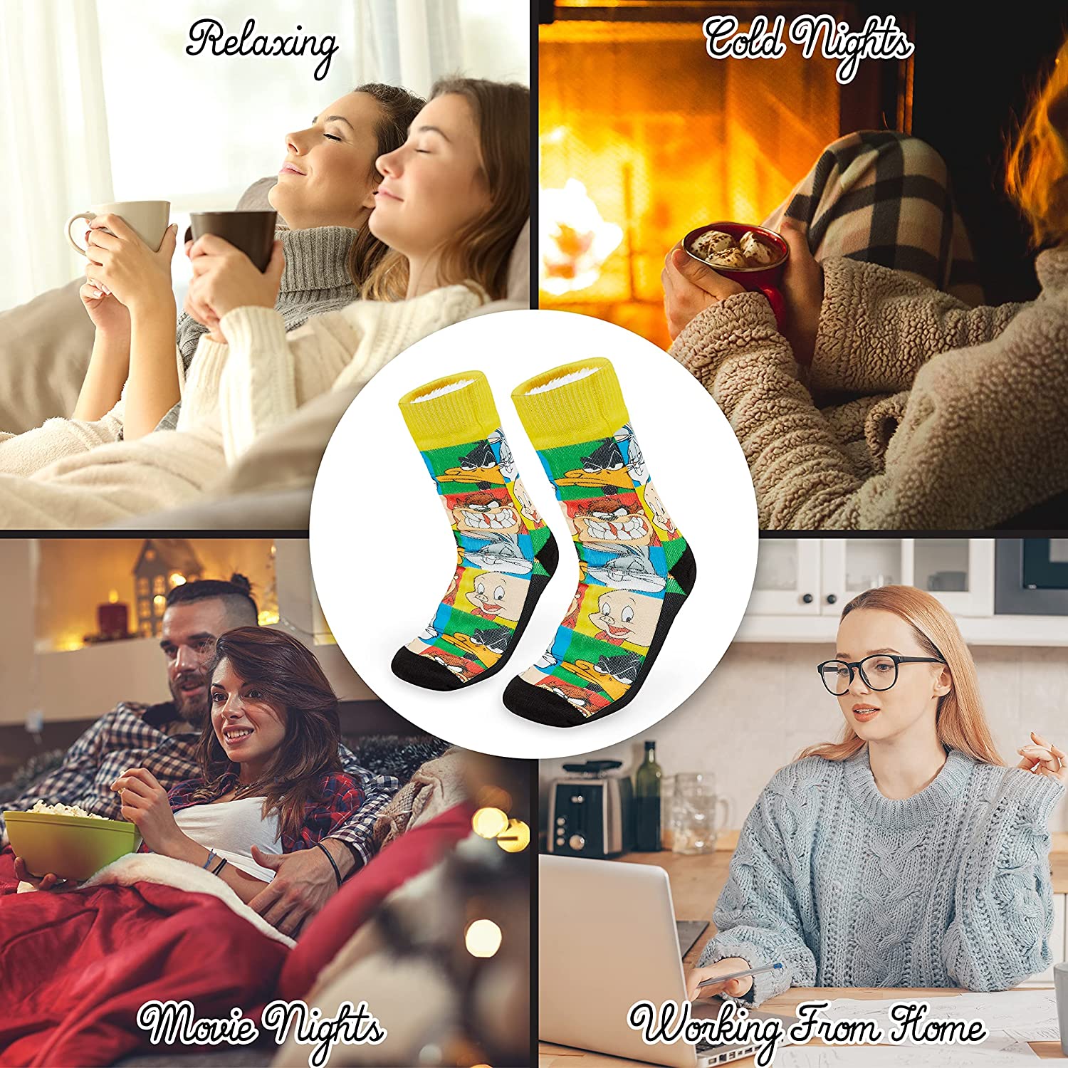 Looney Tunes Slipper Socks for Ladies, Multicoloured Slipper Socks for Women - Image 4