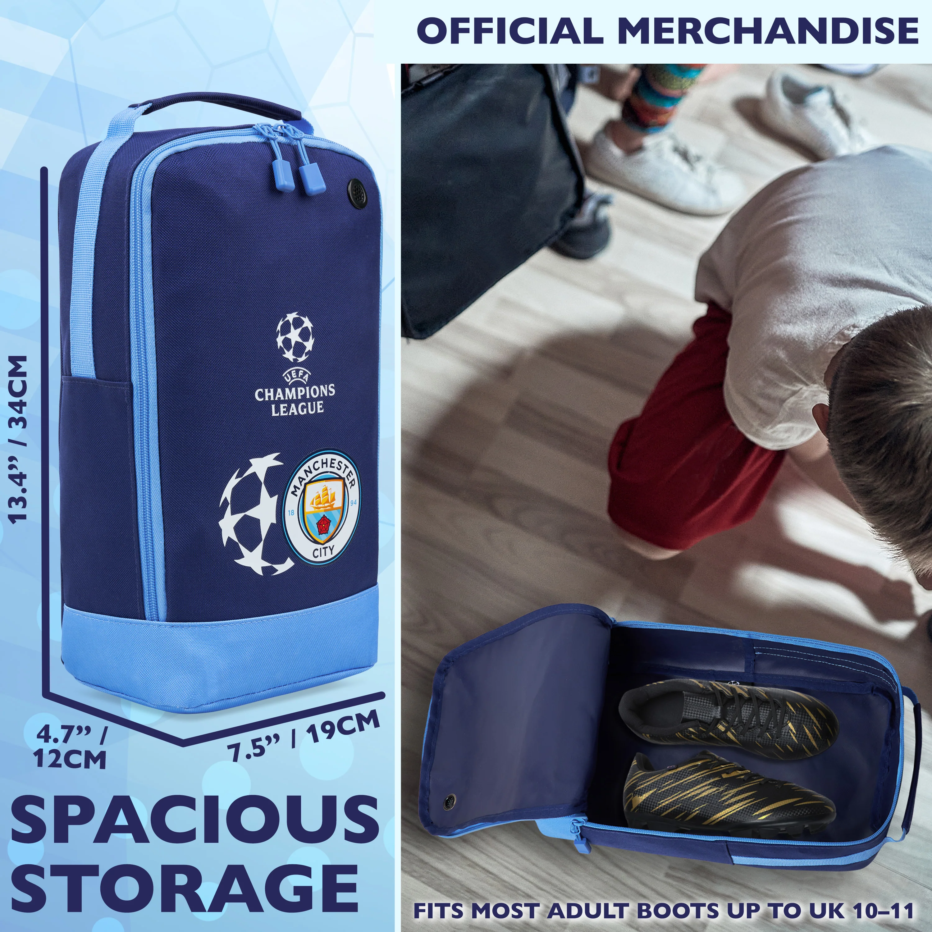 Manchester City F.C. Boot Bag Football Adults Teens Sports Shoe Bag - Image 2