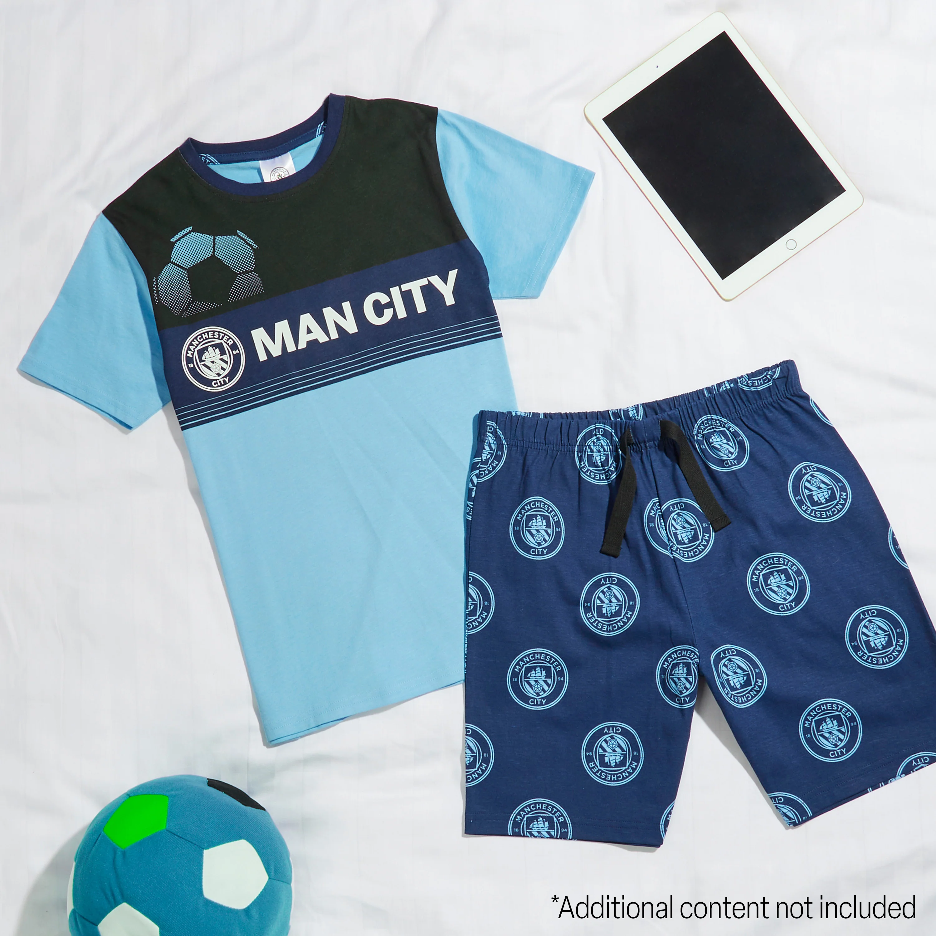 Manchester City F.C. Boys Short Pyjama Set - Black/Blue - Image 2