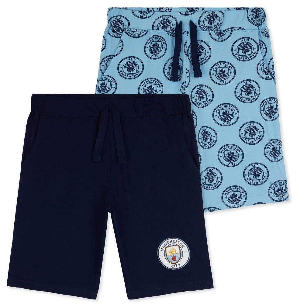 Manchester City F.C. Boys Shorts, 2-Pack PE Shorts, Football Gifts Kids Clothes