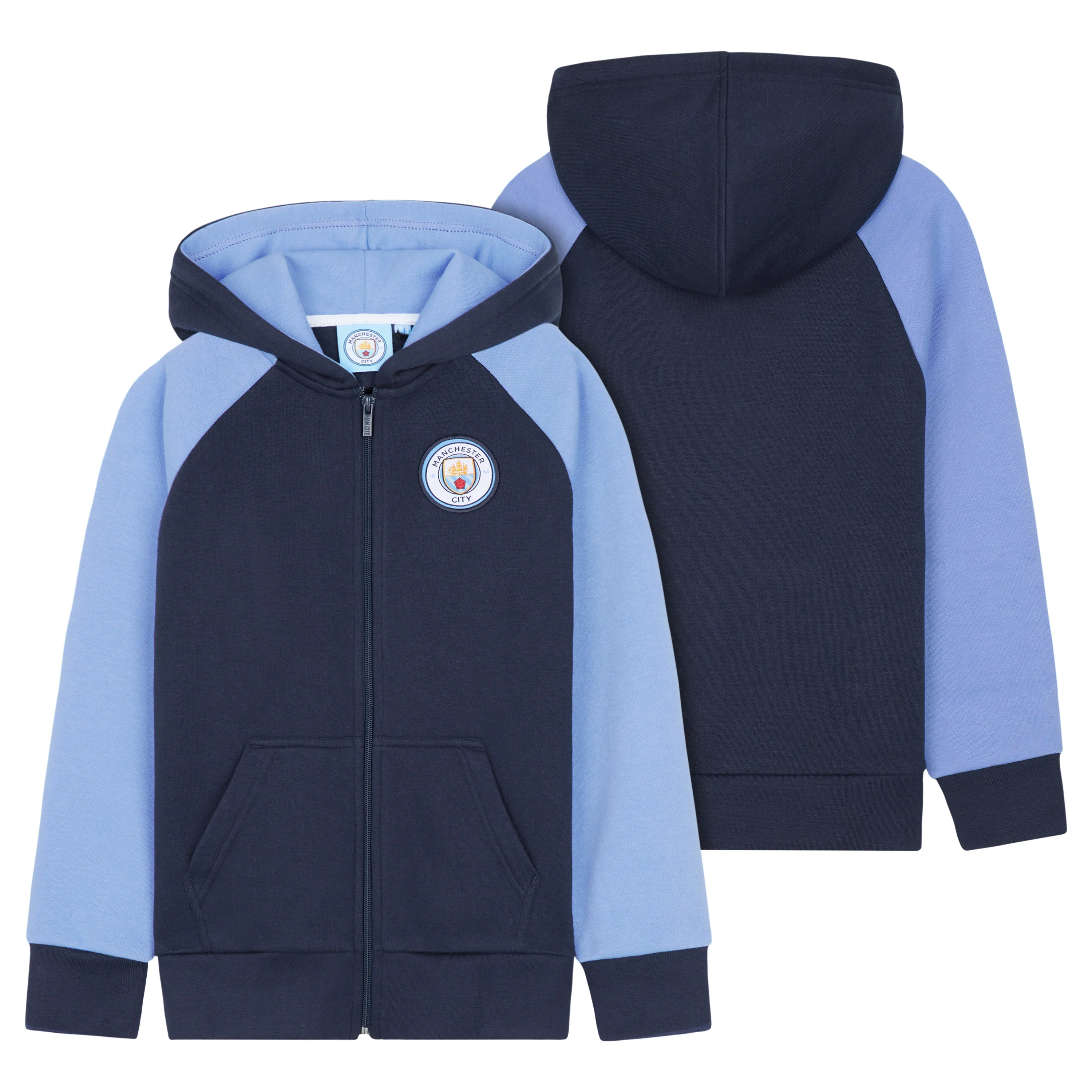 Manchester City F.C. Boys Zip Up Hoodie with Pockets - Image 3