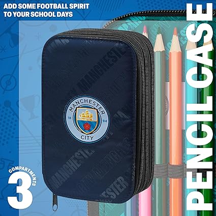 MANCHESTER CITY F.C. Filled Pencil Case Colouring Stationery Set School Supplies - Image 3