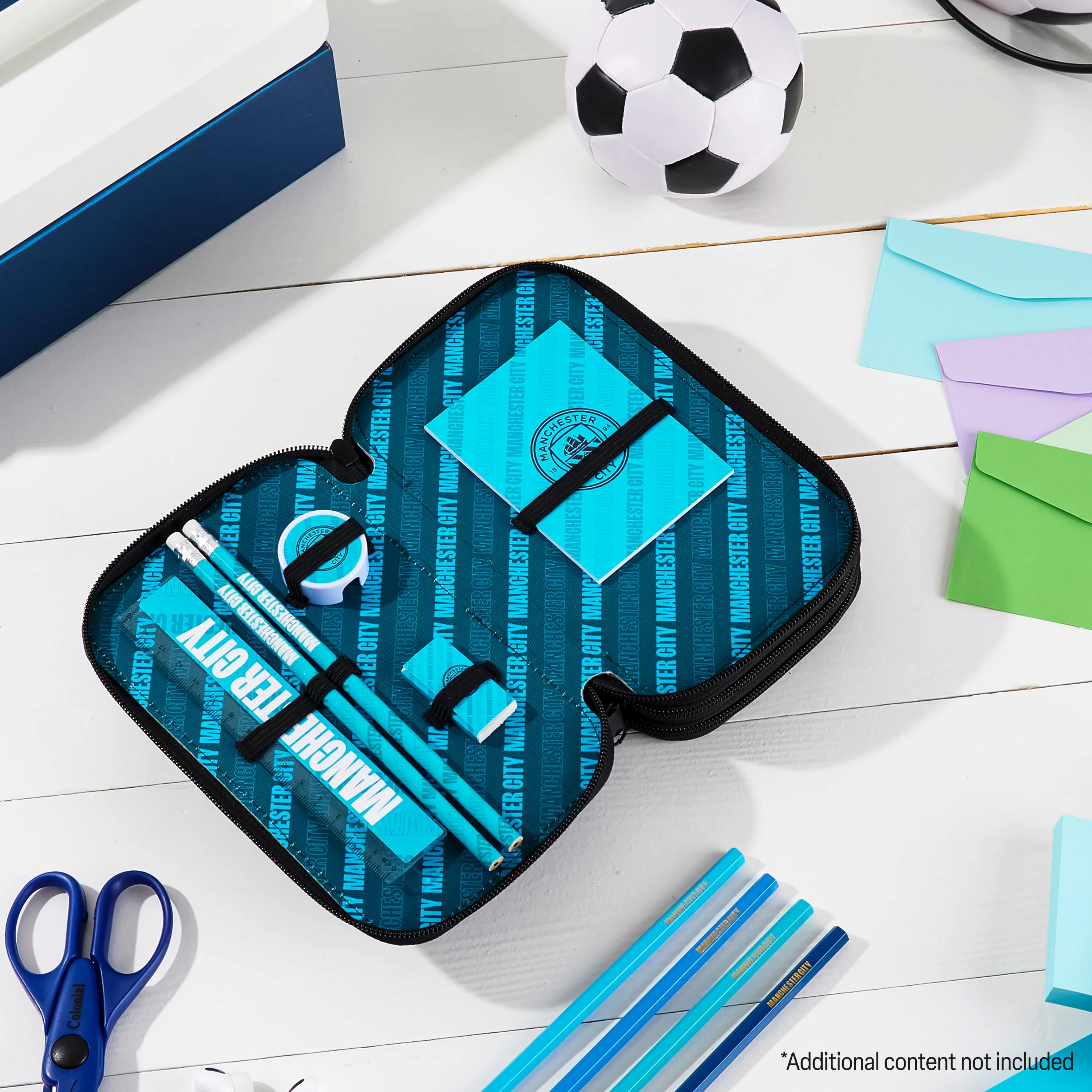 Manchester City F.C. Filled Pencil Case Colouring Stationery Set School Supplies - Image 2