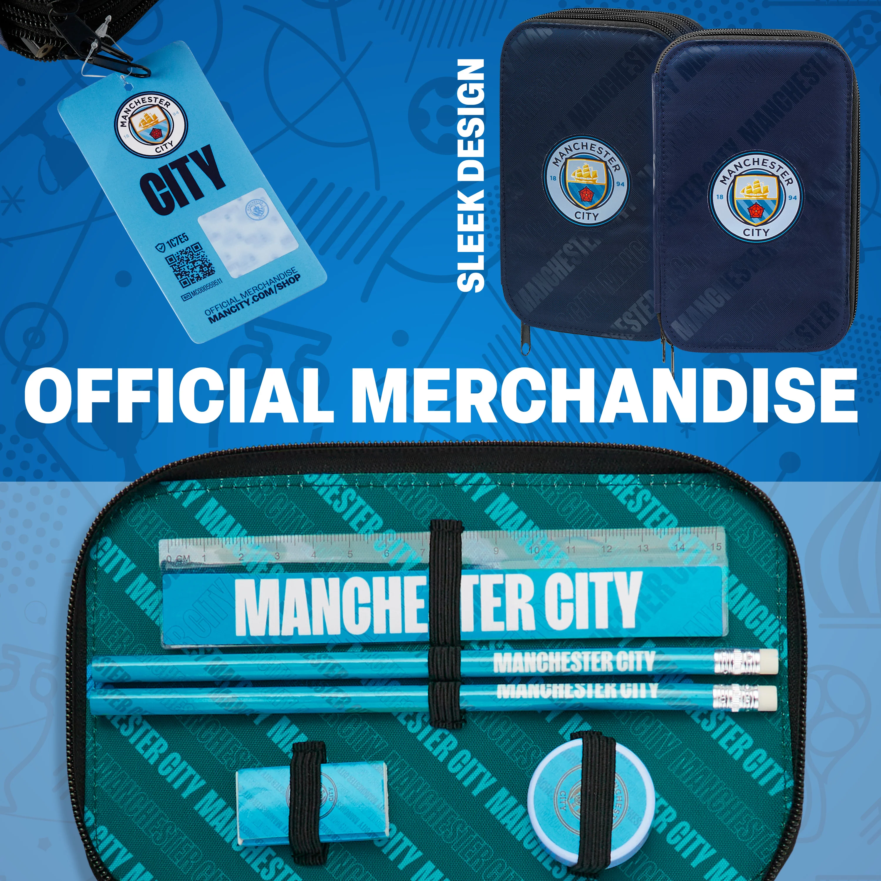Manchester City F.C. Filled Pencil Case Colouring Stationery Set School Supplies - Image 4