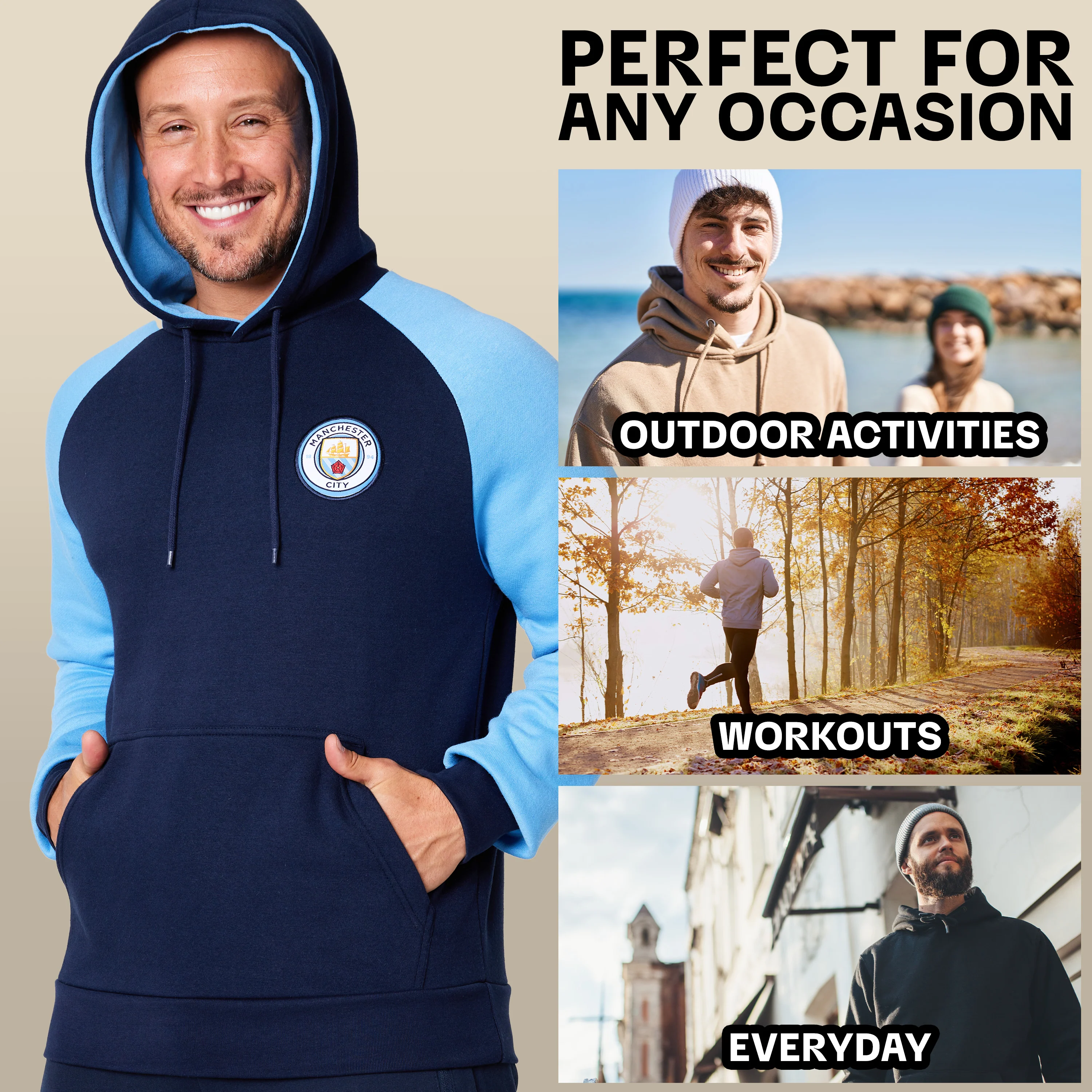 Manchester City F.C. Mens Hoodie with Kangaroo Pocket - Image 5