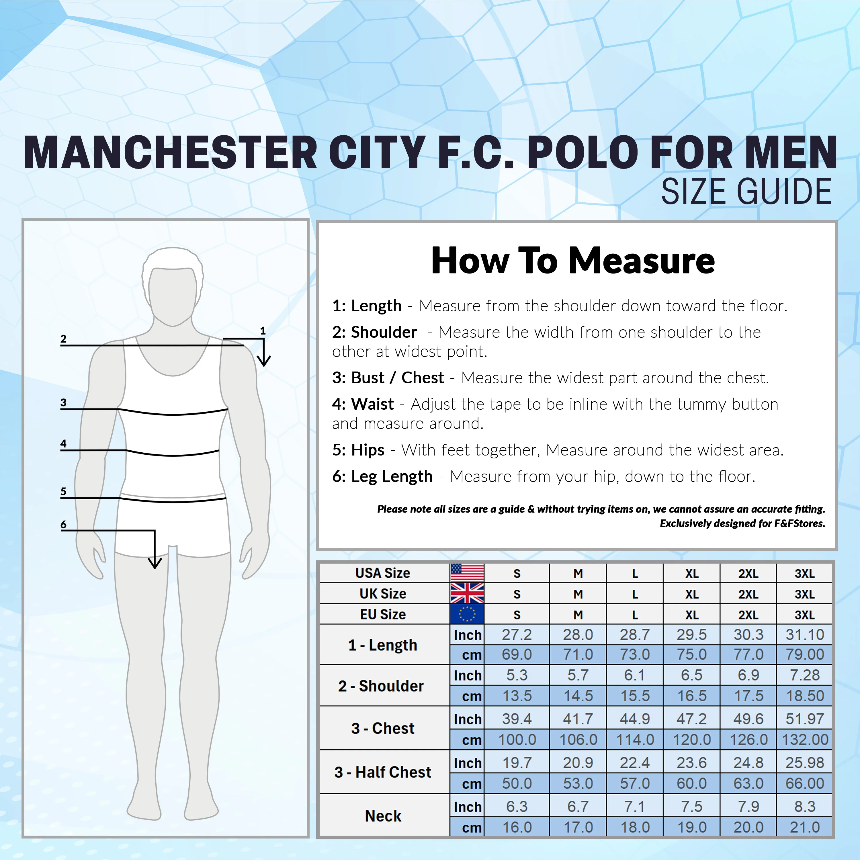 MANCHESTER CITY F.C. Mens Polo Shirt, Short Sleeve Collared T-Shirt Buttoned - Image 6