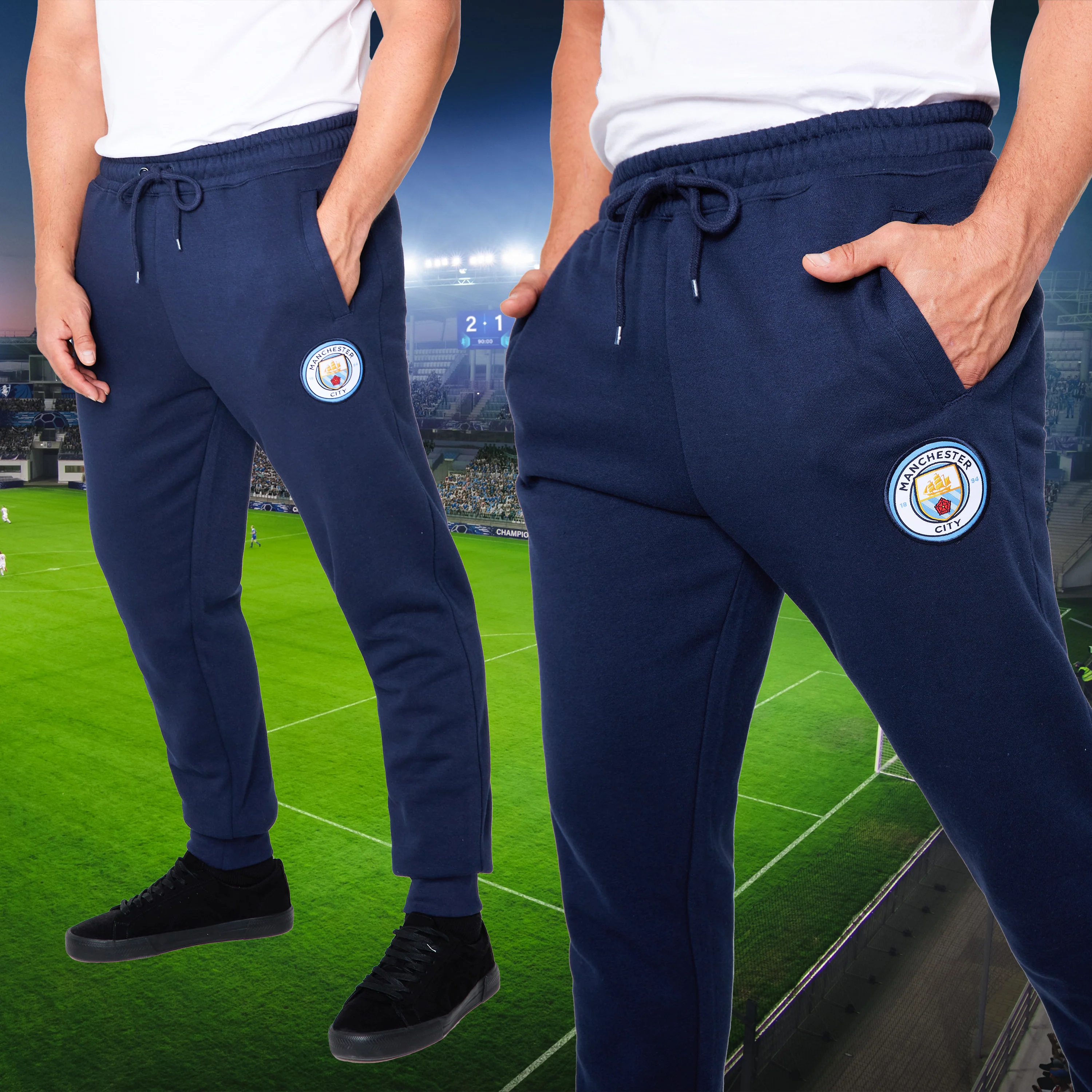 Manchester City F.C. Mens Sweatpants with 2 Pockets and Cuffed Ankles - Image 4