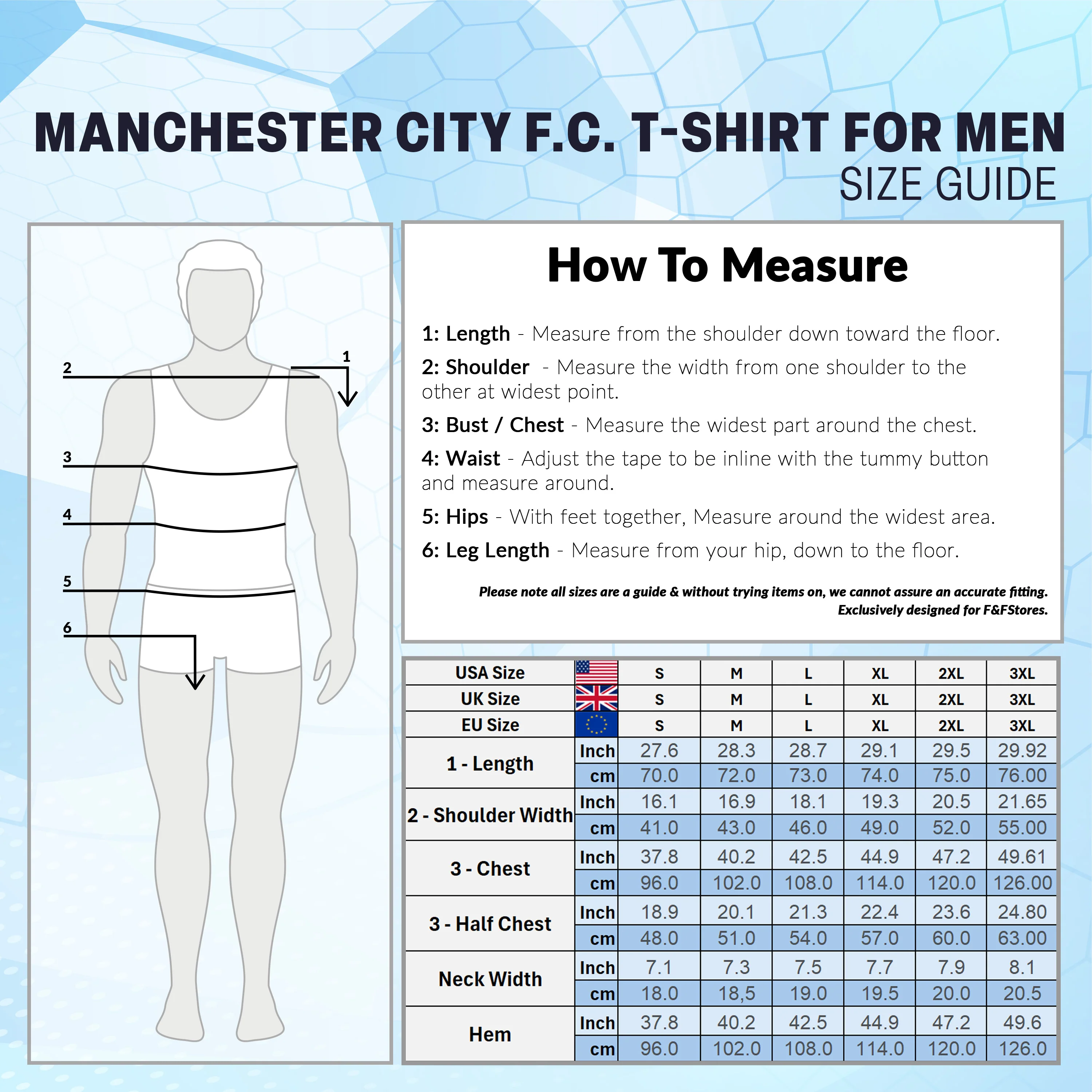 MANCHESTER CITY F.C. Men's T-Shirts, Short Sleeve Soft Crew Neck Football Shirt - Image 6