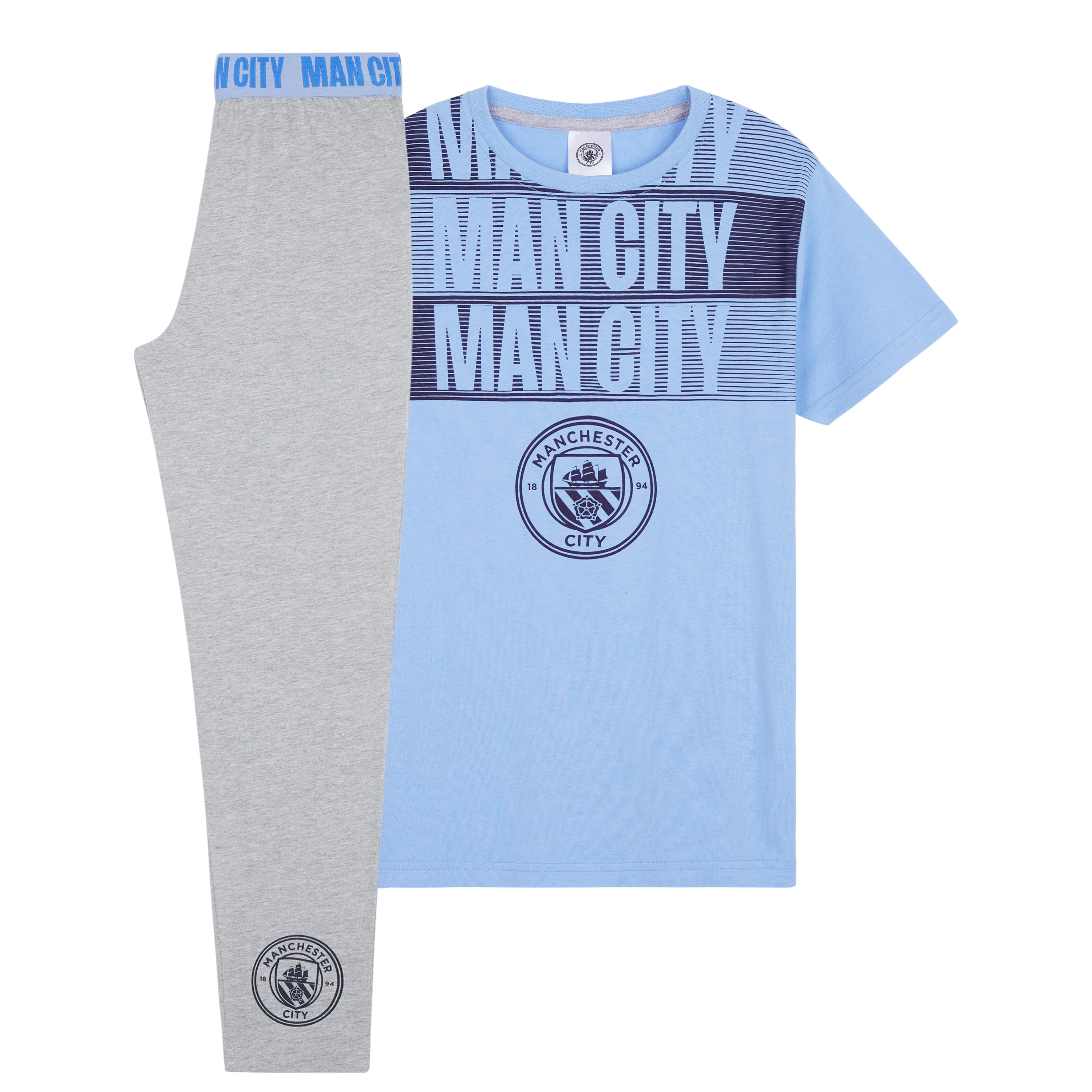 MANCHESTER CITY FC Boys Pyjamas Set - Nightwear PJs for Kids Teenagers Loungewear - Image 5