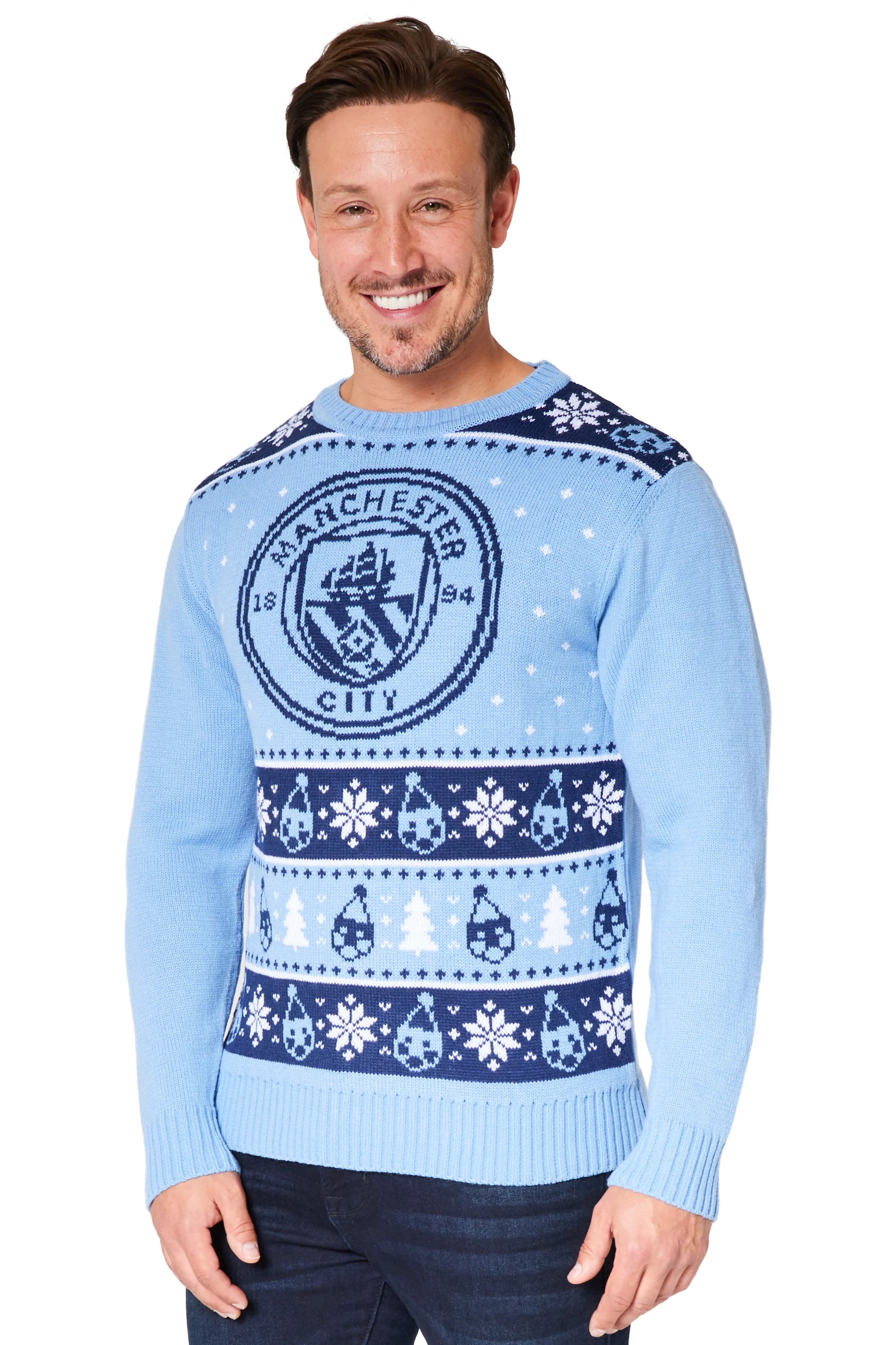 Manchester City FC Christmas Jumpers for Men & Teenagers