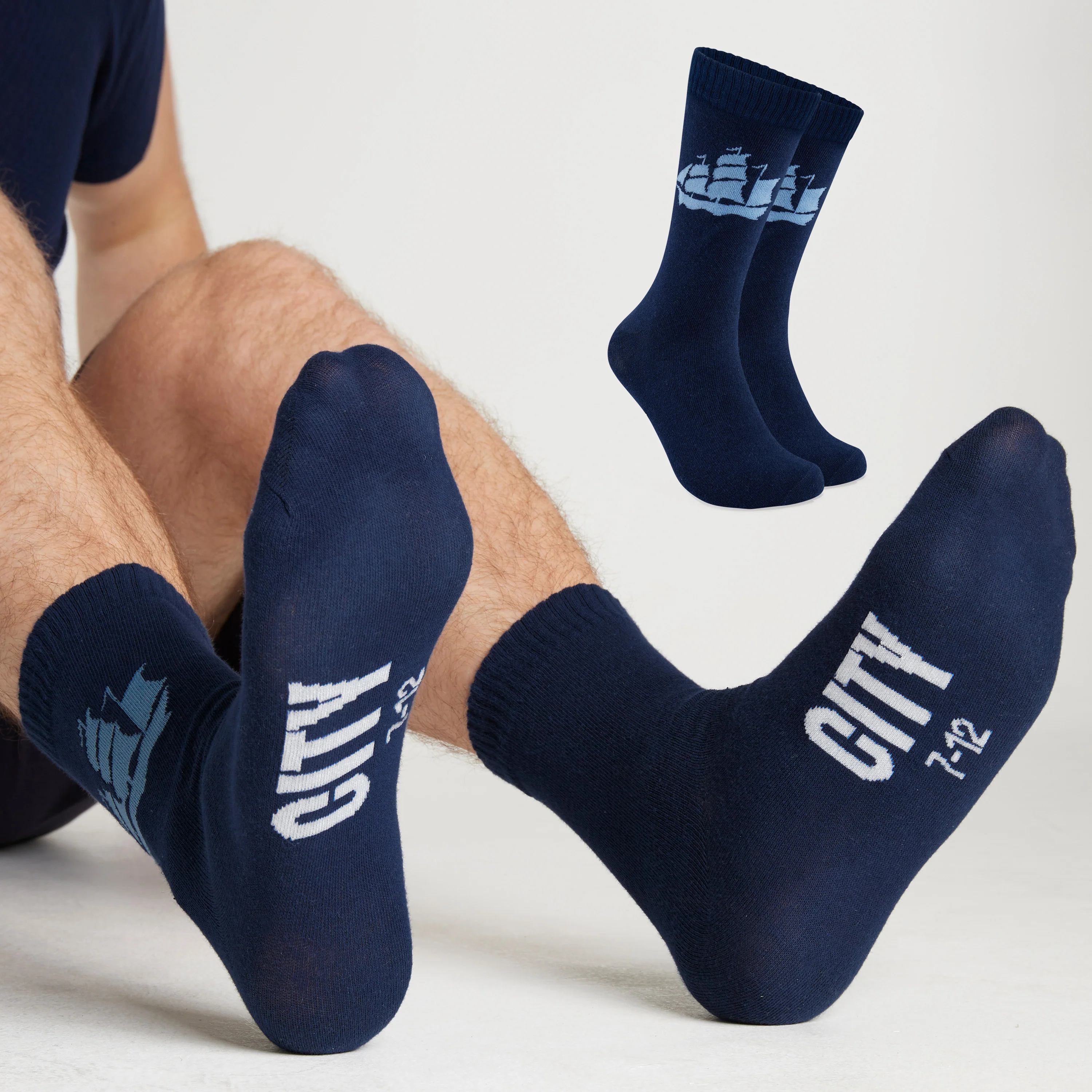 Manchester City FC Mens Socks - Pack of 5 Crew Socks for Men - Image 4