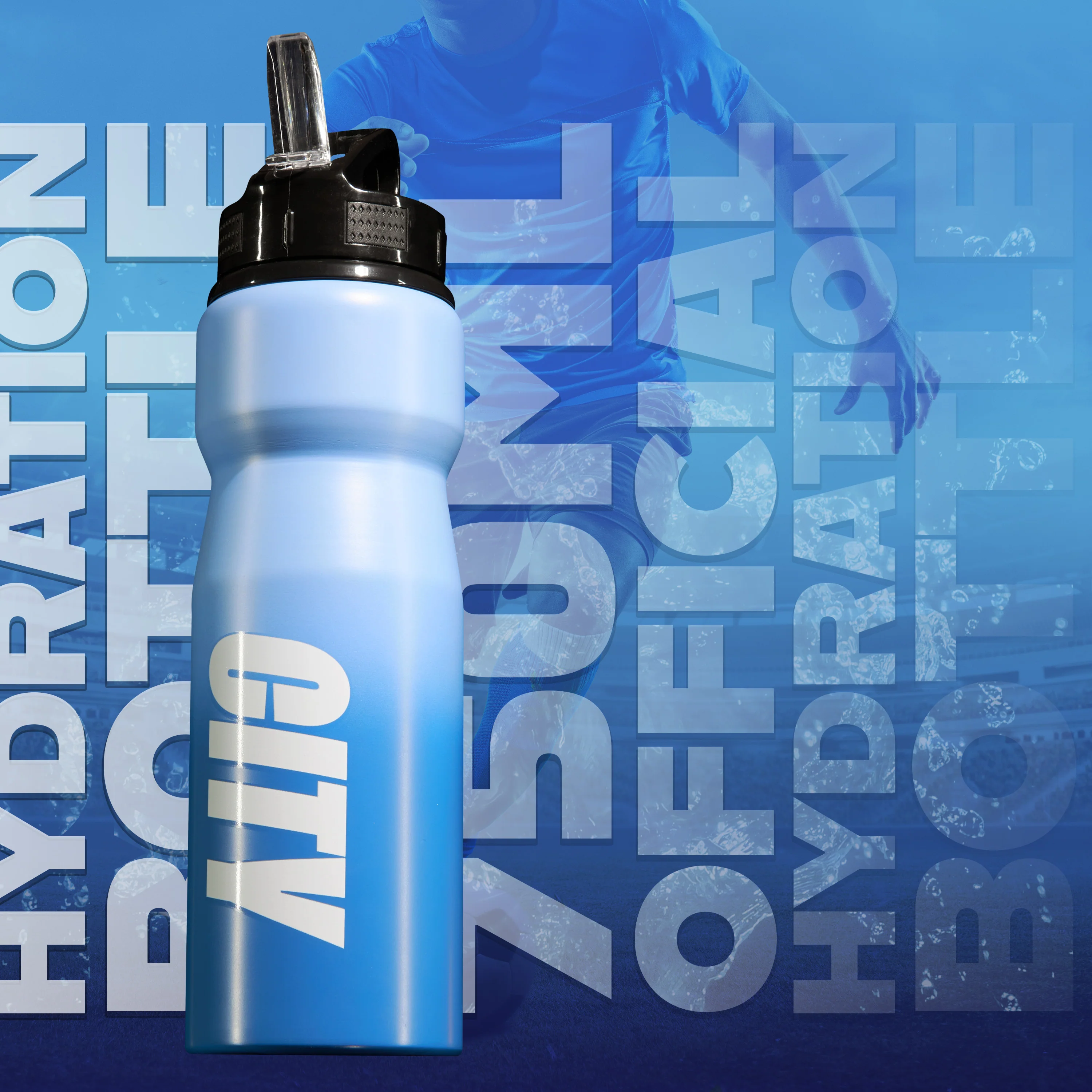 Manchester City FC Water Bottle with Straw - Image 3