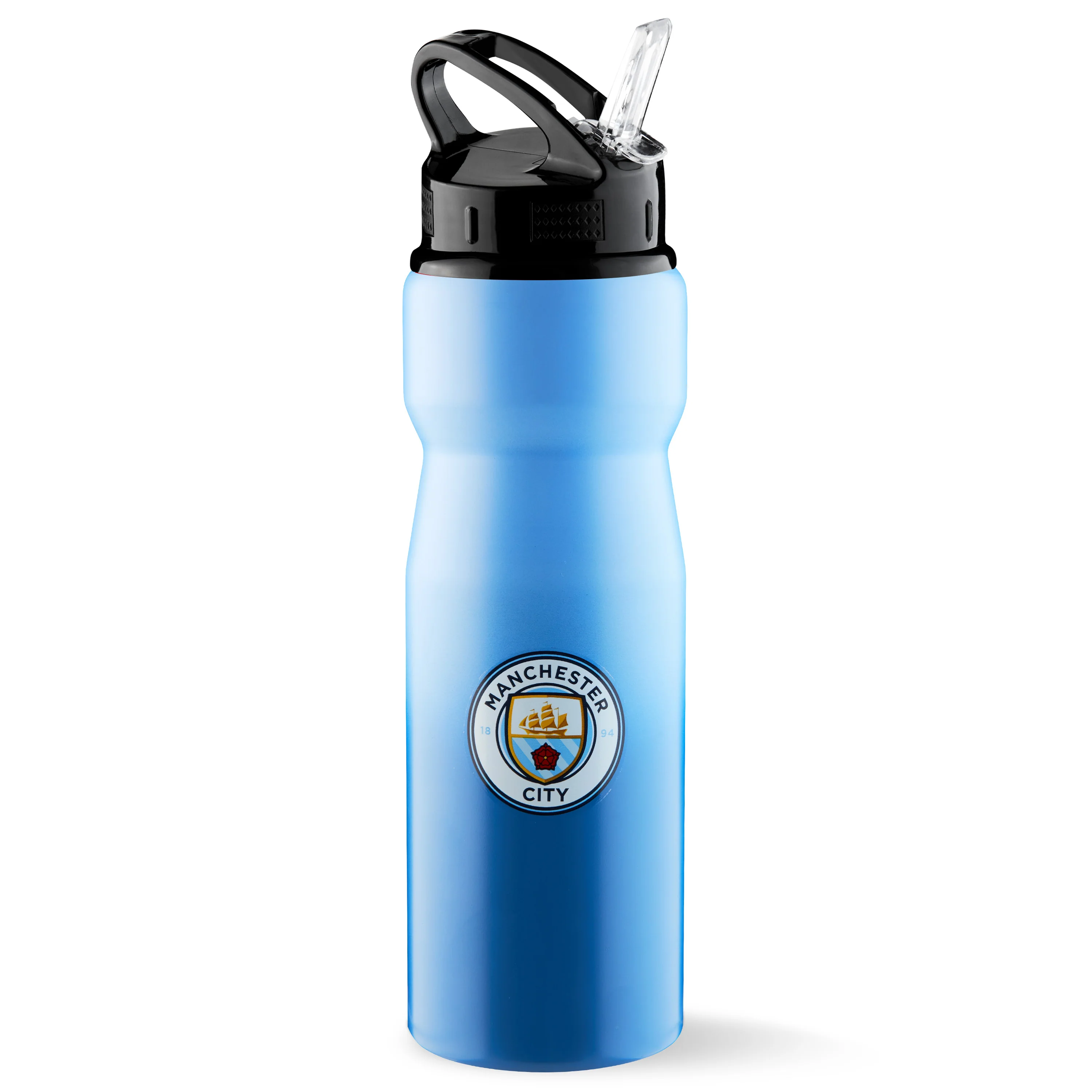 MANCHESTER CITY FC Water Bottle with Straw Metal Water Bottle Football Fans