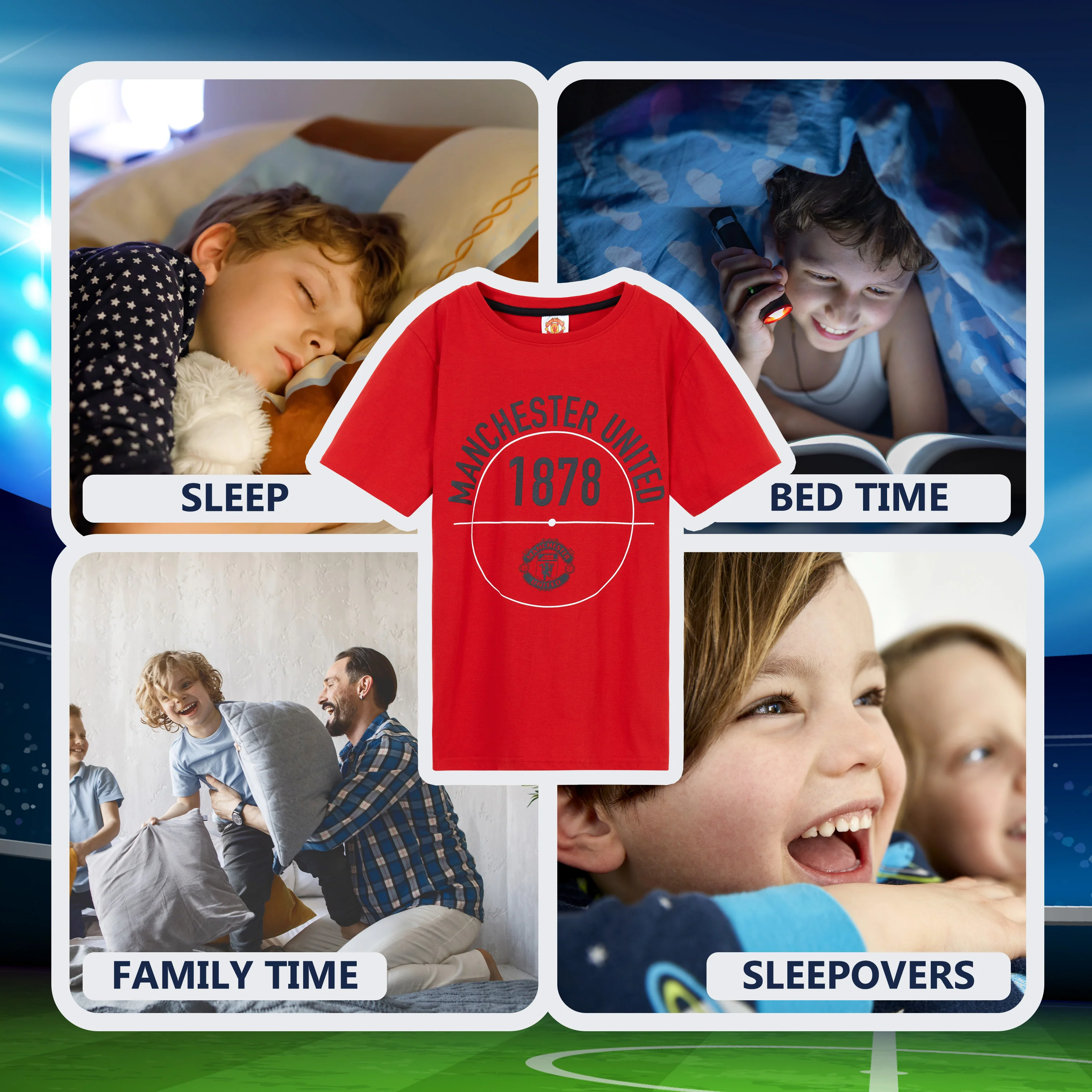 Manchester United Boys Pyjamas Set, T-Shirt & Shorts Nightwear - Image 4