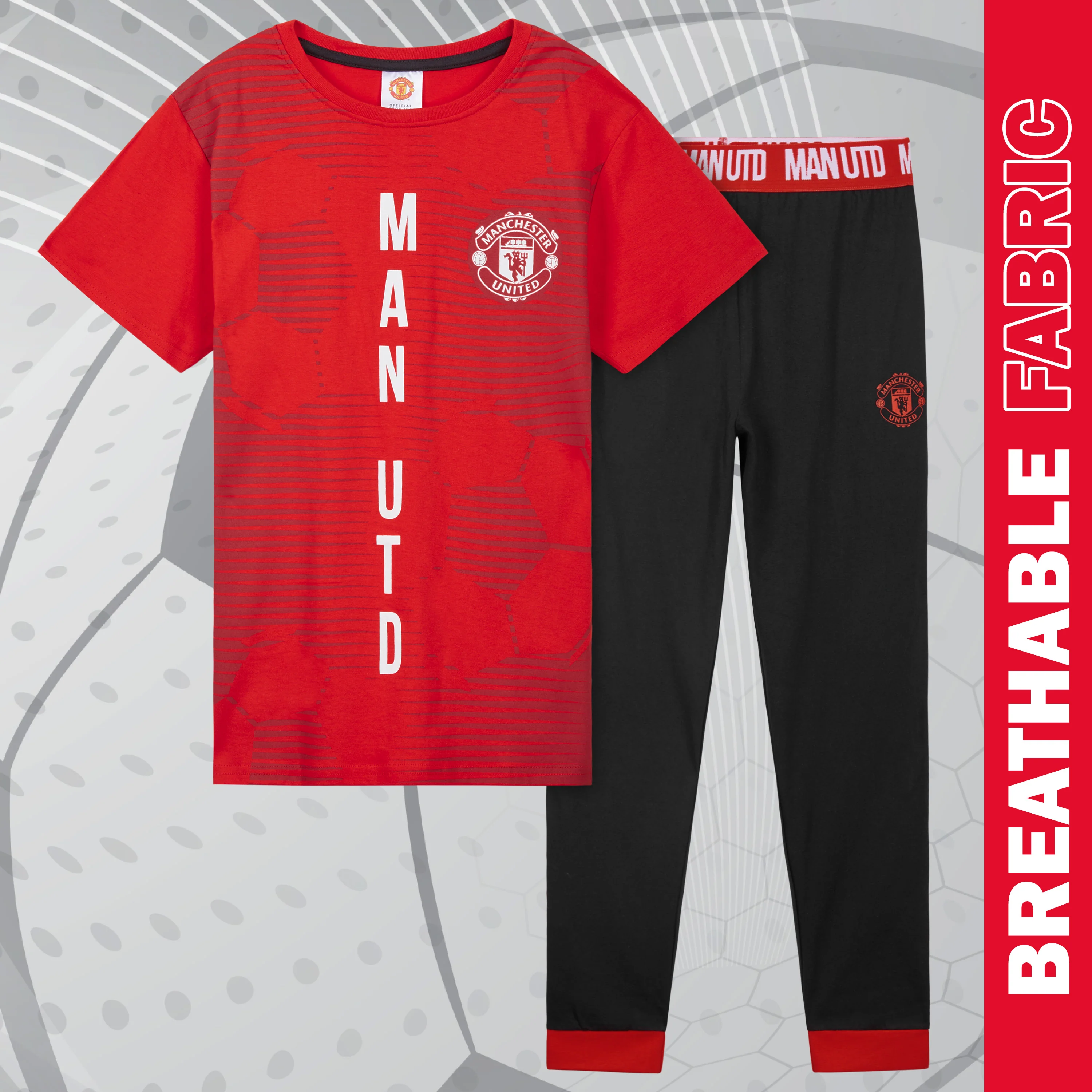 Manchester United F.C. Boys Pyjamas Set, Comfy 2 Piece Nightwear Set, Boys Gifts - Image 5