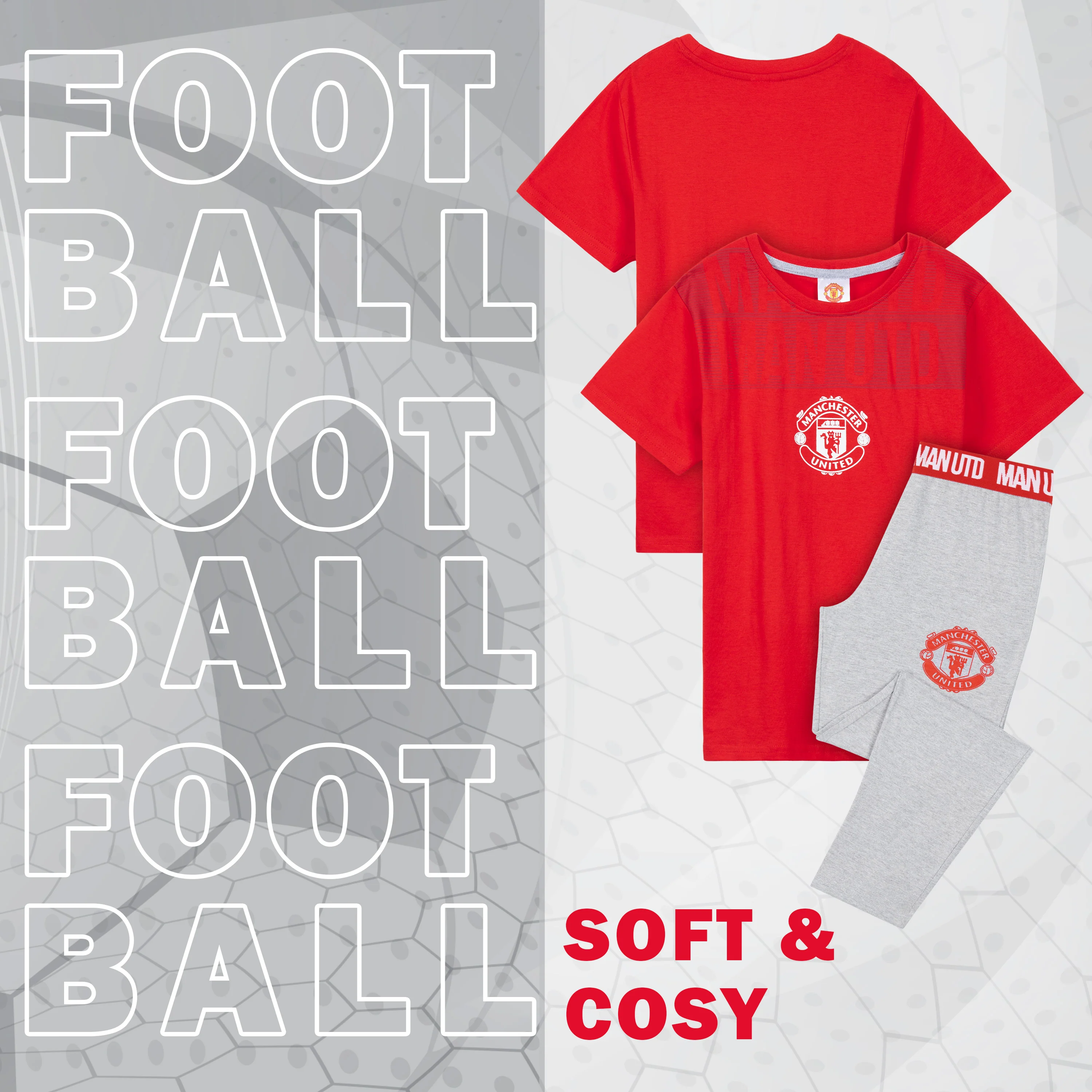 Manchester United F.C. Boys Pyjamas Set, Comfy 2 Piece Nightwear Set, Boys Gifts - Image 3