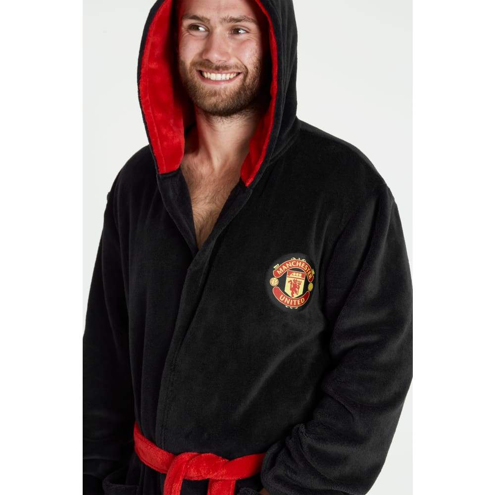 Manchester United F.C. Dressing Gown for Men, Mens Fleece Robe, Football Gifts - Image 4