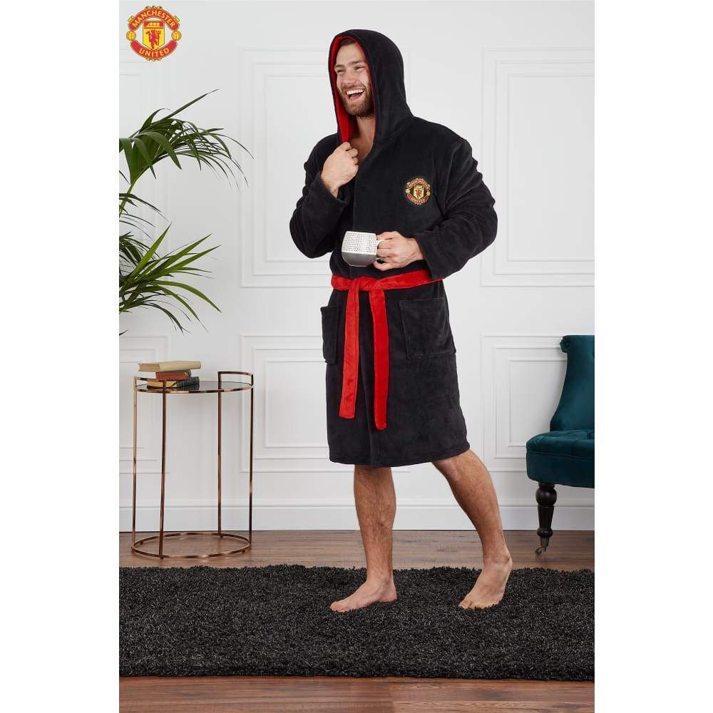 Manchester United F.C. Dressing Gown for Men, Mens Fleece Robe, Football Gifts - Image 5