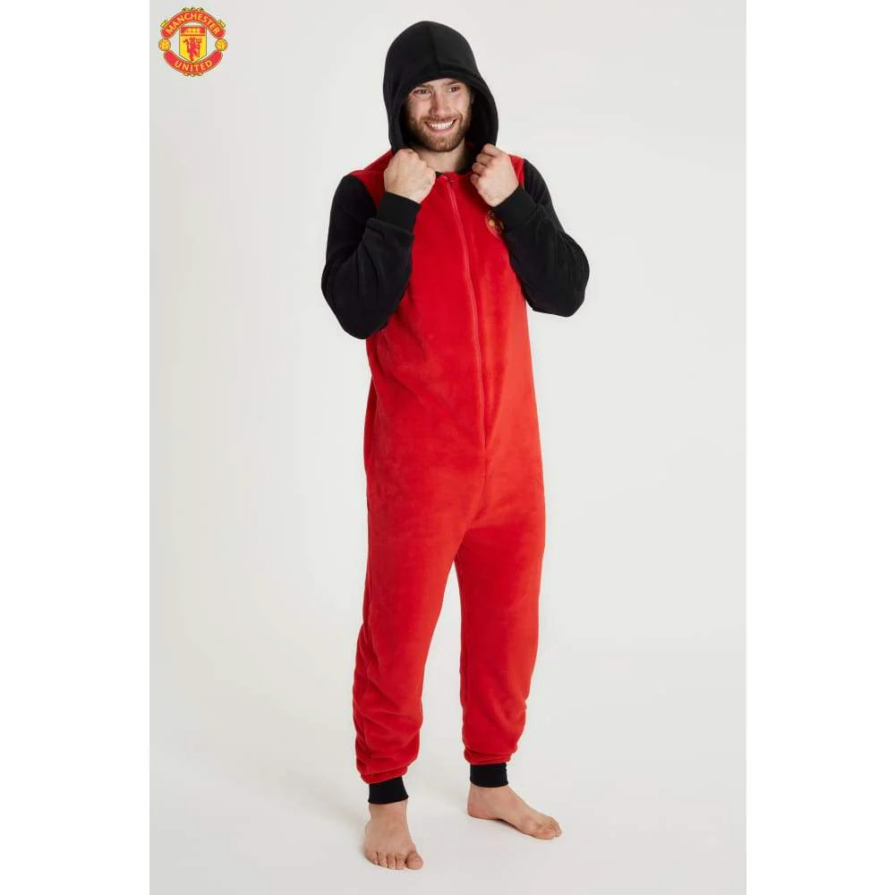 Manchester United F.C. Mens Pyjamas, Fleece Mens Onesies, Football Gifts for Men - Image 3