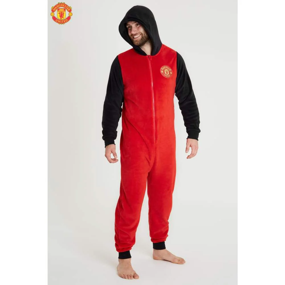 Manchester United F.C. Mens Pyjamas, Fleece Mens Onesies, Football Gifts for Men - Image 5