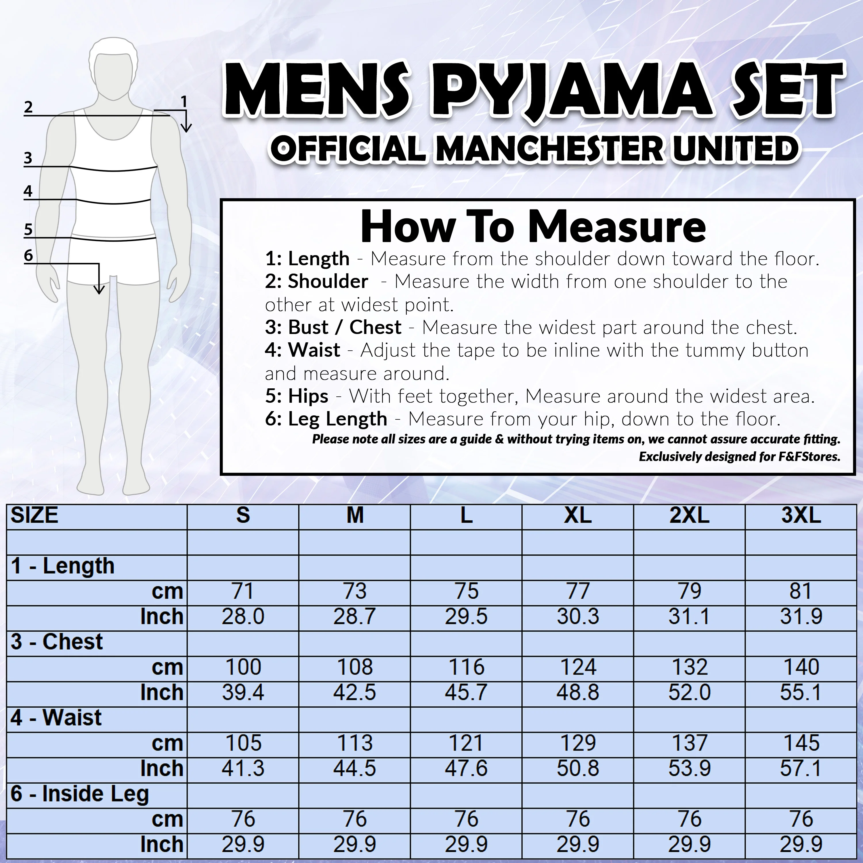 Manchester United F.C. Mens Pyjamas Set, Cotton Loungewear - Man United Gifts - Image 6