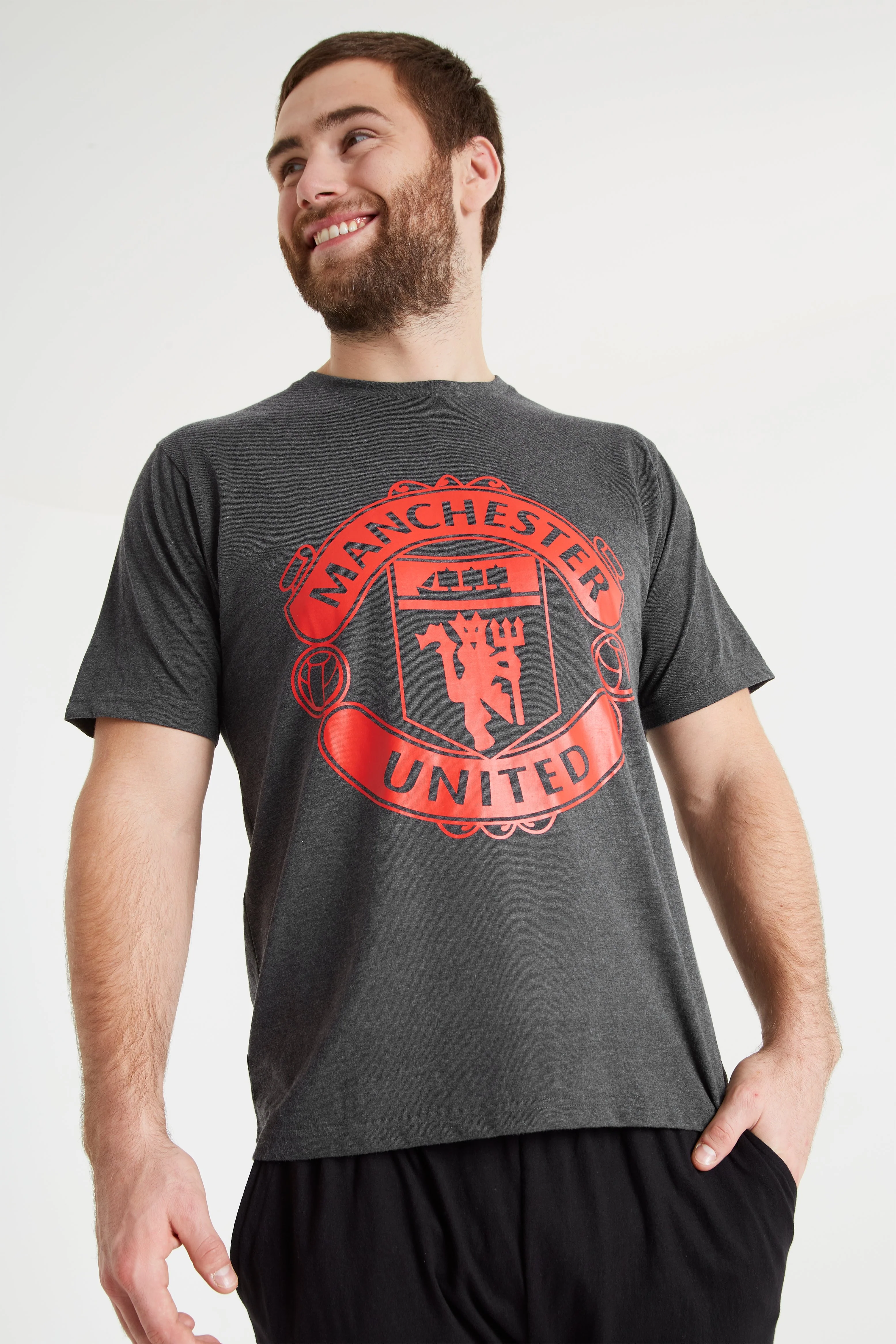 Manchester United F.C. Mens Pyjamas Set, Cotton Mens Pjs, Football Gifts for Men - Image 3