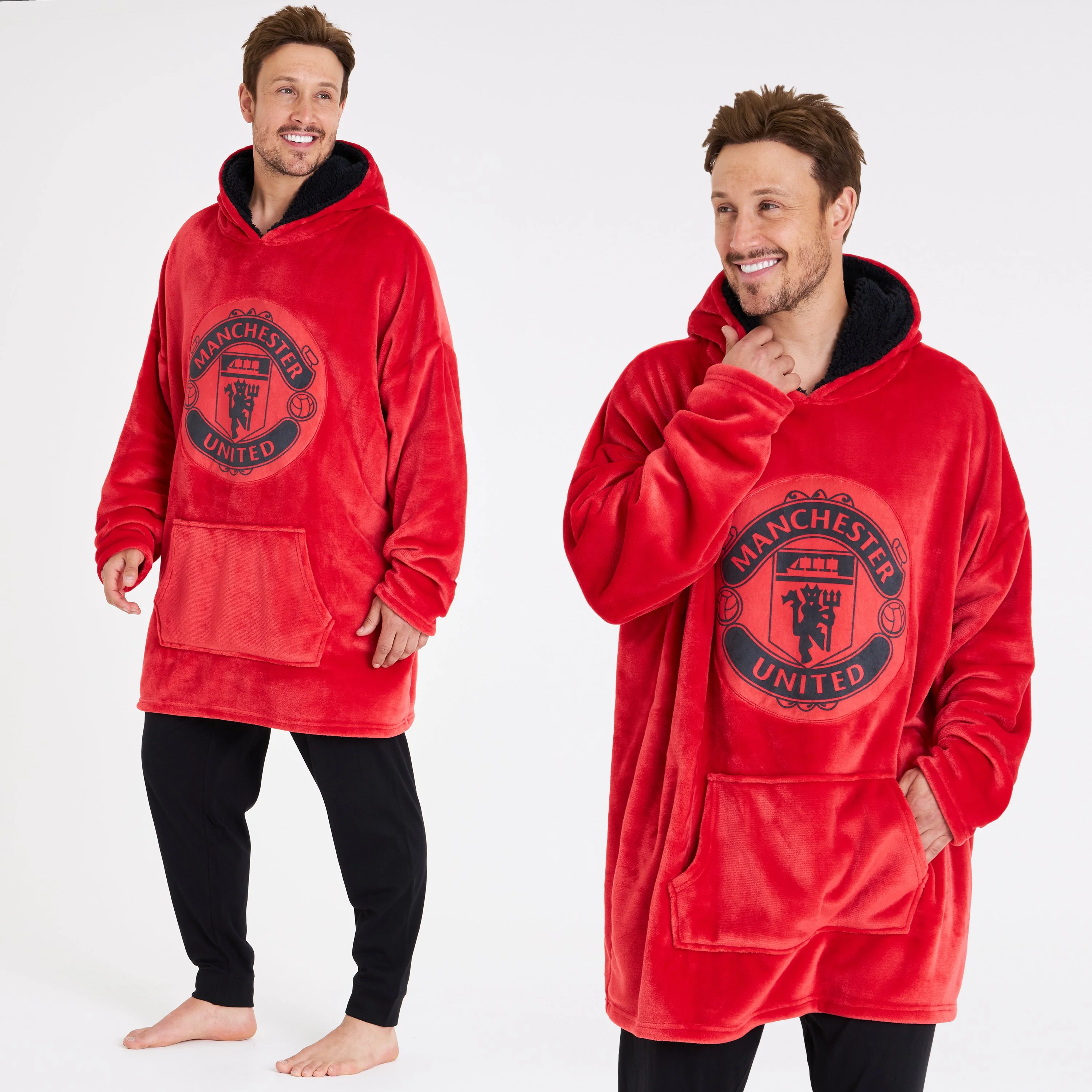 Manchester United F.C. Oversized RED Hoodie Blanket For Men, Man U Football Gifts - Image 6
