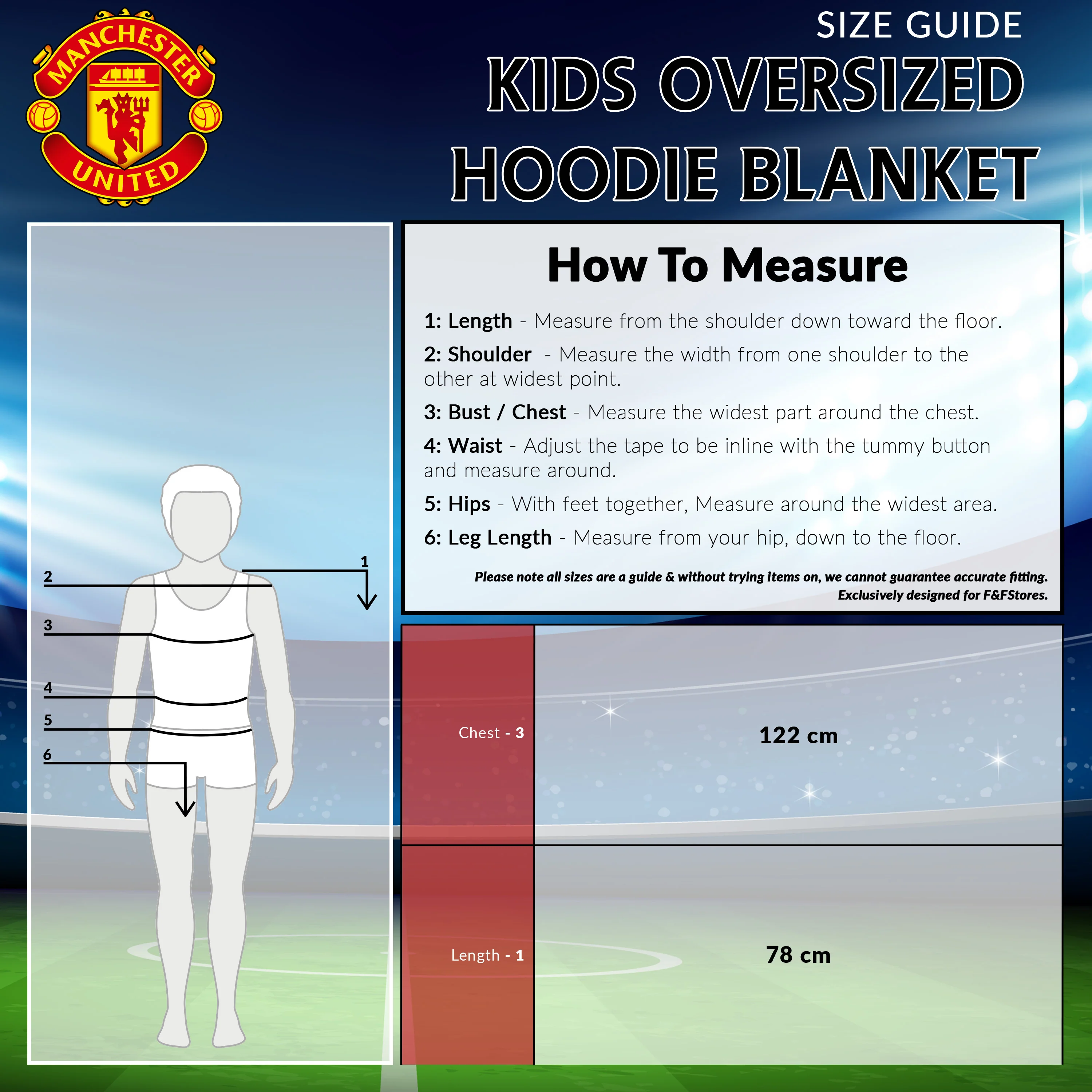 Manchester United FC Fleece Hoodie Blanket for Boys Teenagers One Size Kids Oversized Hoodie Man United Gifts for Boys - Image 7