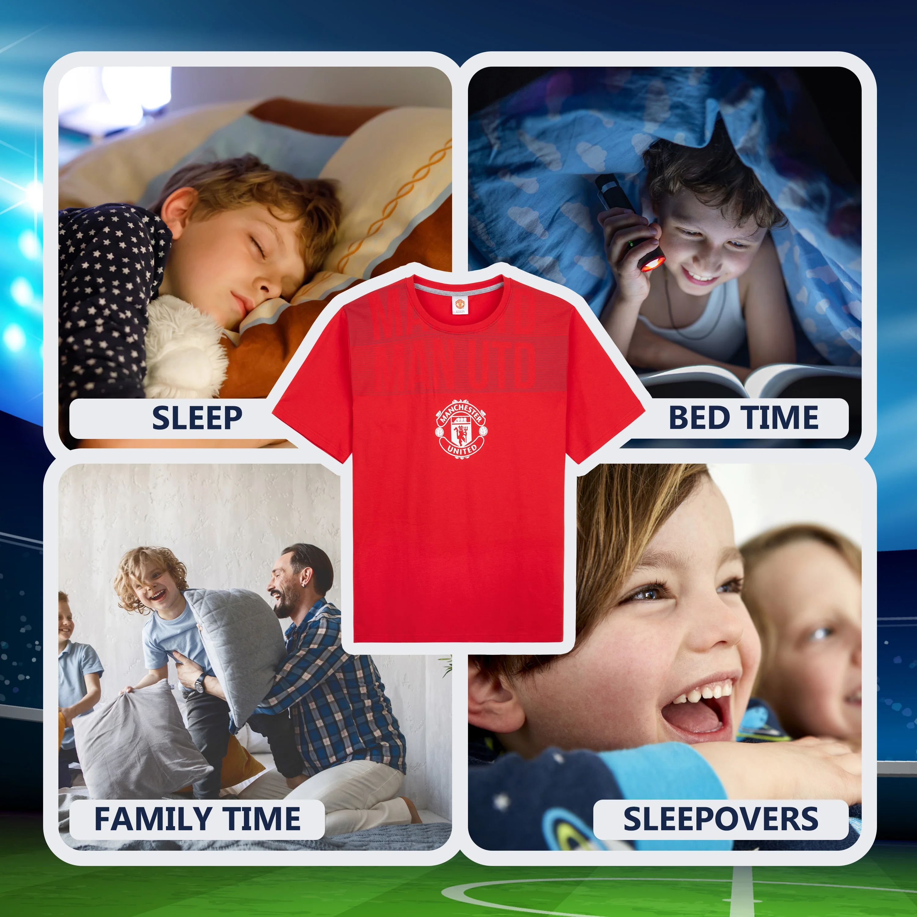 Manchester United Short Pyjama for Boys (UK, Age, 11 Years, 12 Years, Regular, Red/Grey) - Image 4