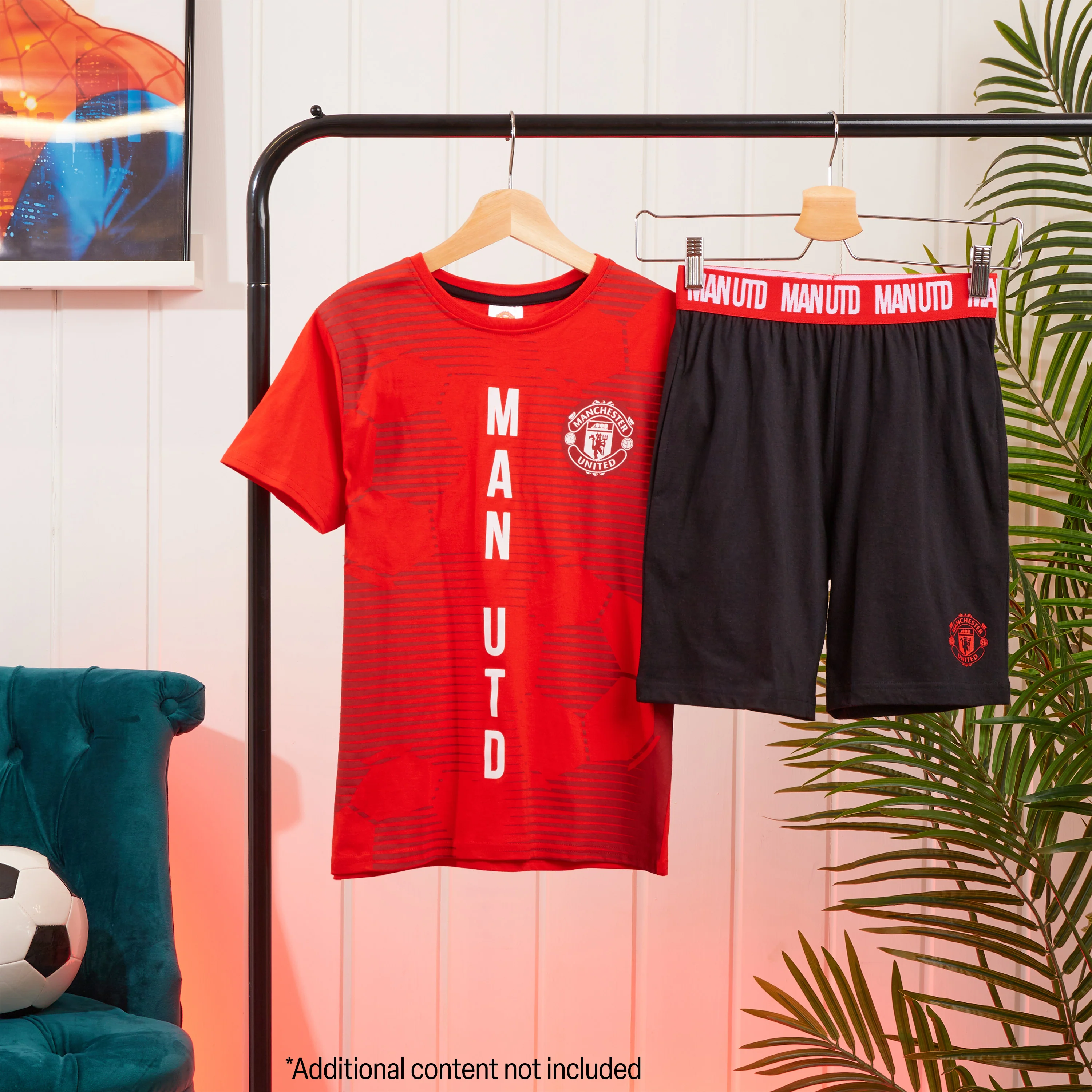 Manchester United Short Pyjama for Boys (UK, Age, 9 Years, 10 Years, Regular, Red/Black) - Image 2