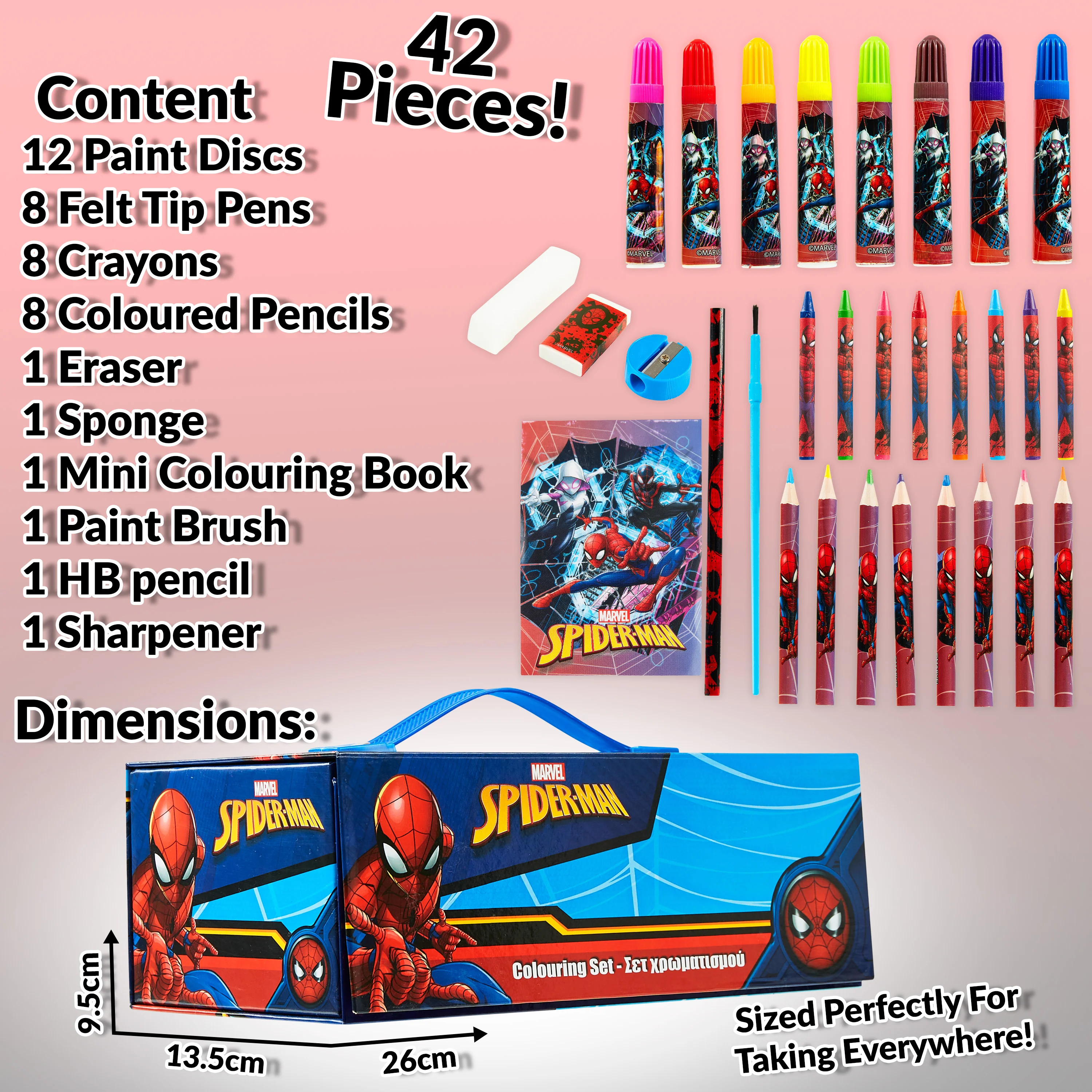 Marvel Art Set Spiderman Colouring Sets for Children with Over 40 Art Supplies for Kids - Image 7